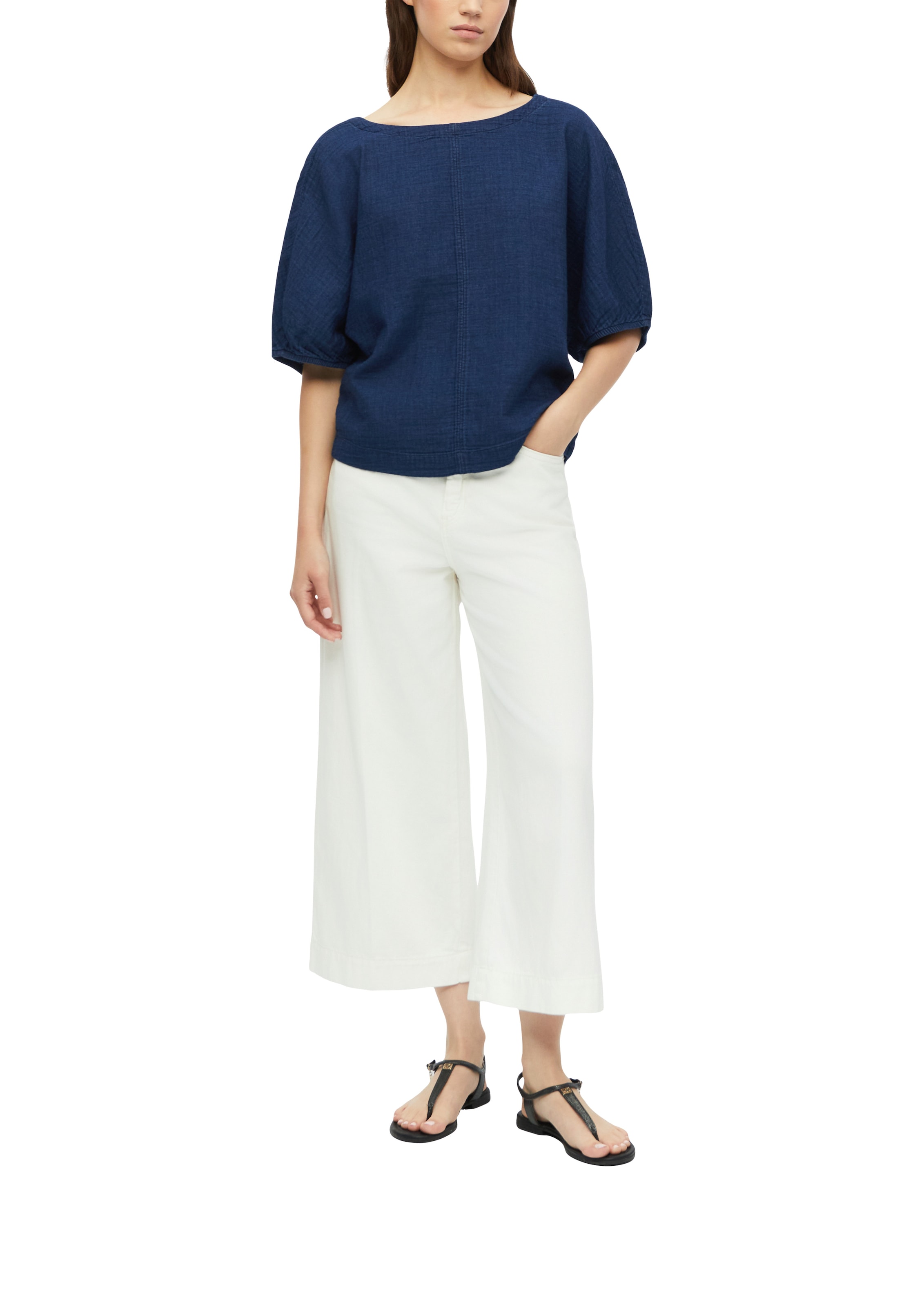 s.Oliver Kurzarmbluse Kurze Sommerblue im Jeans-Look