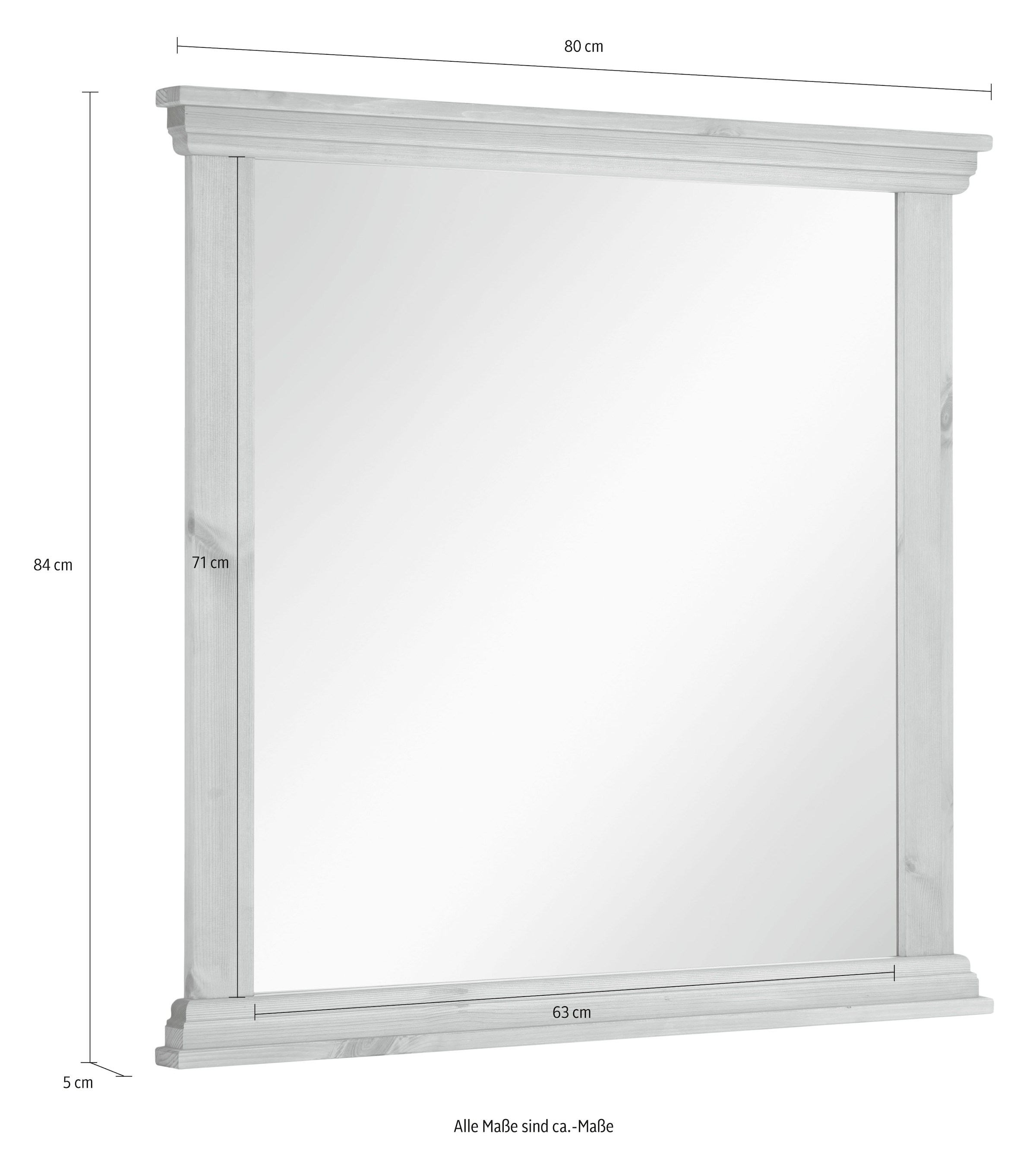 Home affaire Garderobenspiegel »Basilico«, Rahmen aus massiver Kiefer, FSC®, Breite 86 cm