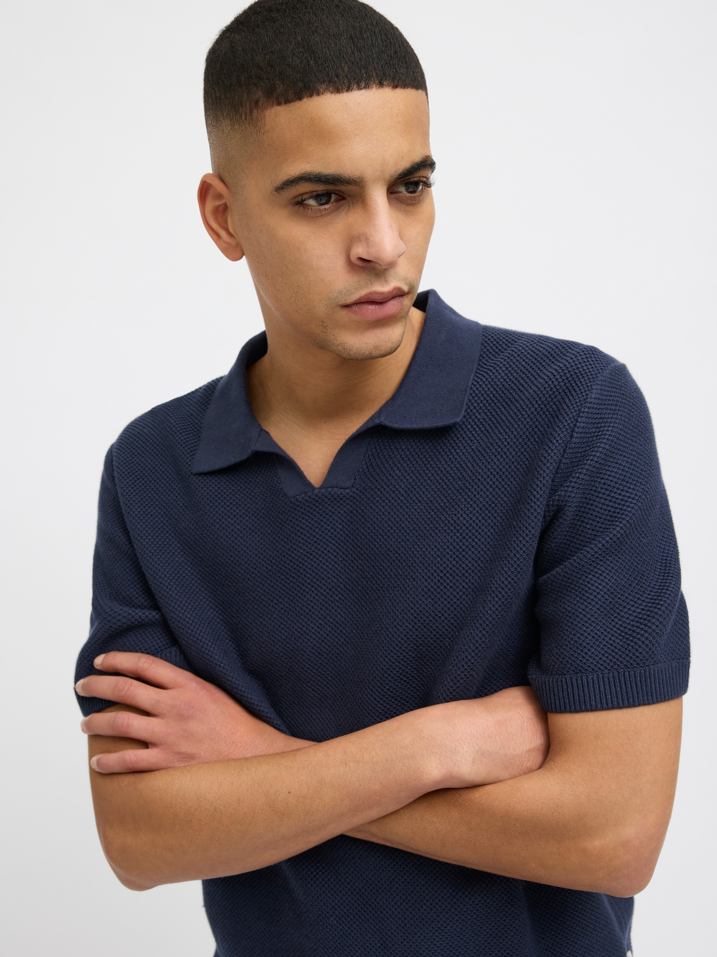 Jack & Jones Rundhalspullover »JPRCCEASTON KNIT SPLIT NECK SS SN«