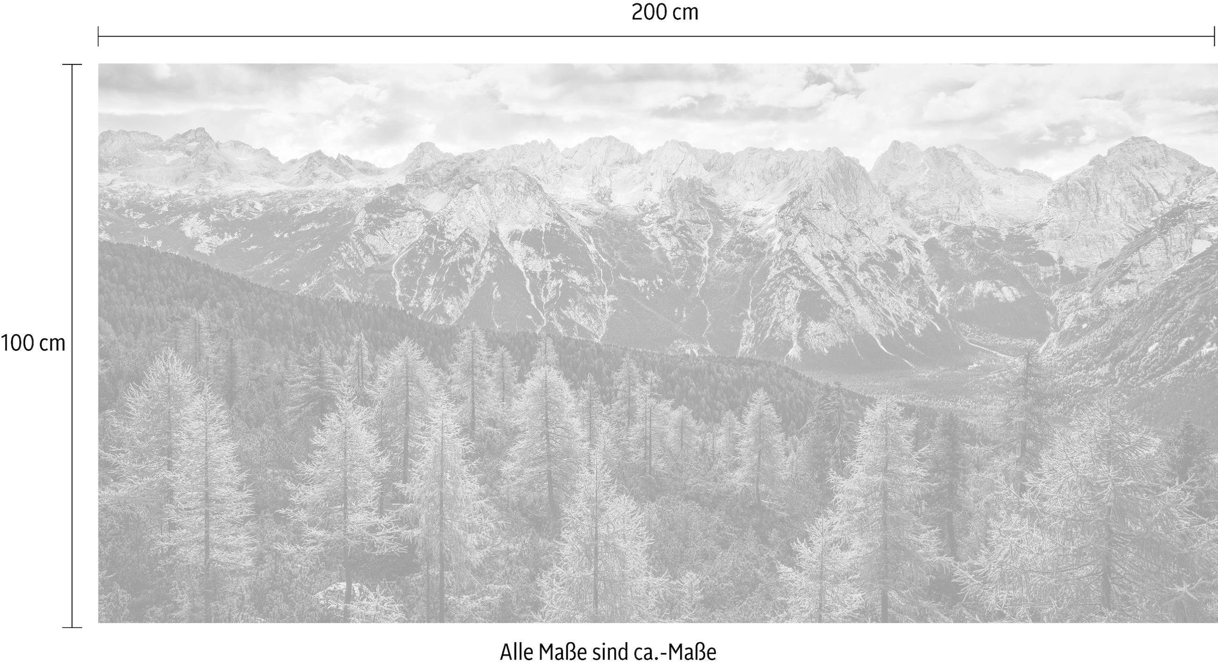 Komar Vliestapete »Digitaldruck Vlies - Wild Dolomites - Größe 200 x 100 cm«, bedruckt, Wohnzimmer, Schlafzimmer