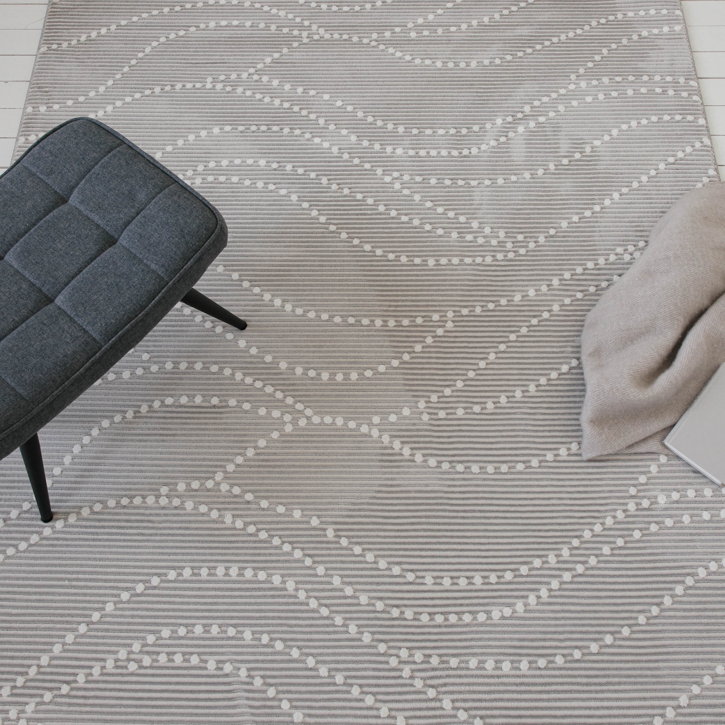 OTTO home Teppich »Adlee« rechteckig 12 mm Höhe Kurzflorteppich, gewebt, geometrisch, Wohnzimmer, modern, Punkte