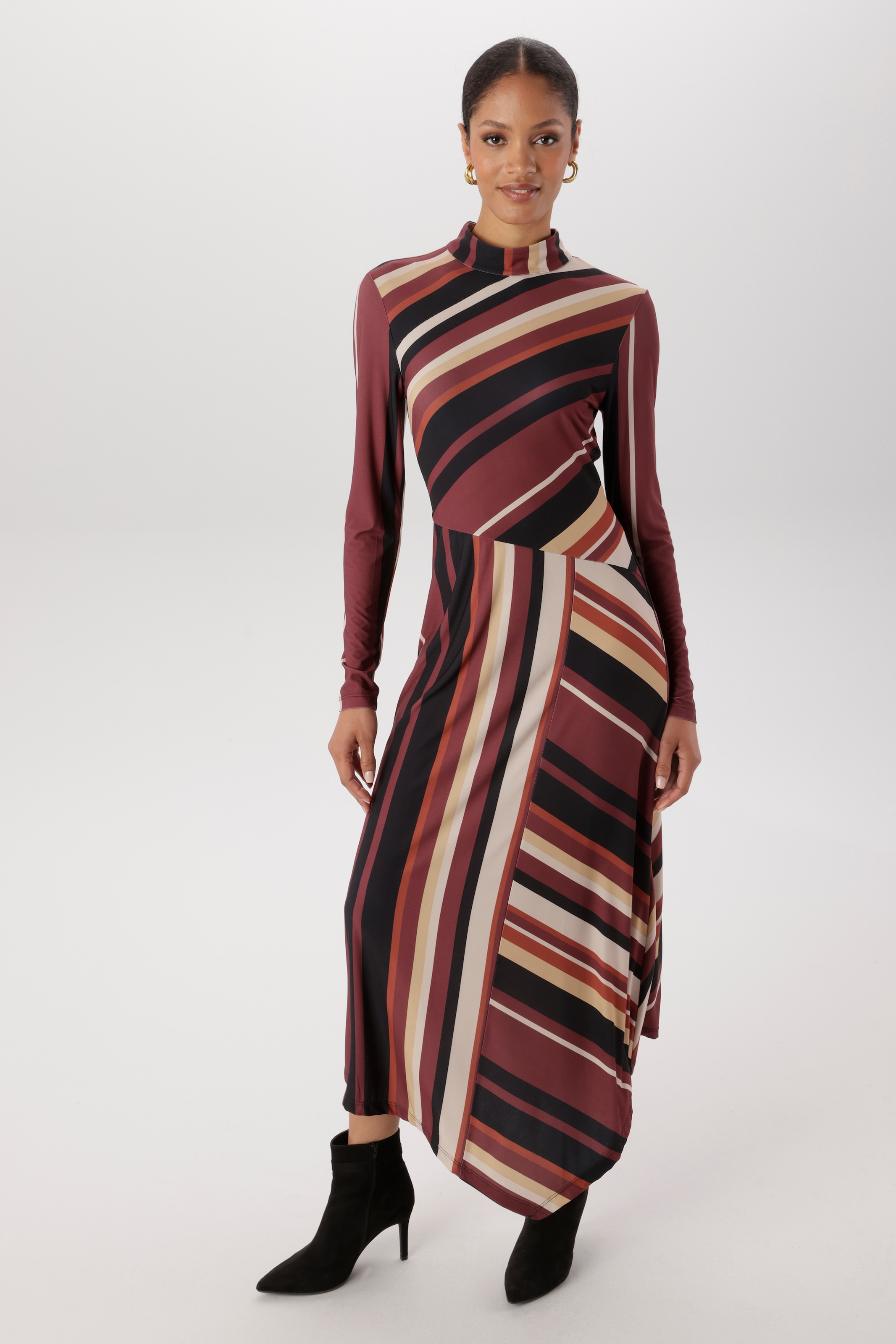 Aniston SELECTED Midikleid Hinten mit zwei Knöpfe am Kragen zu schließen - NEUE KOLLEKTION