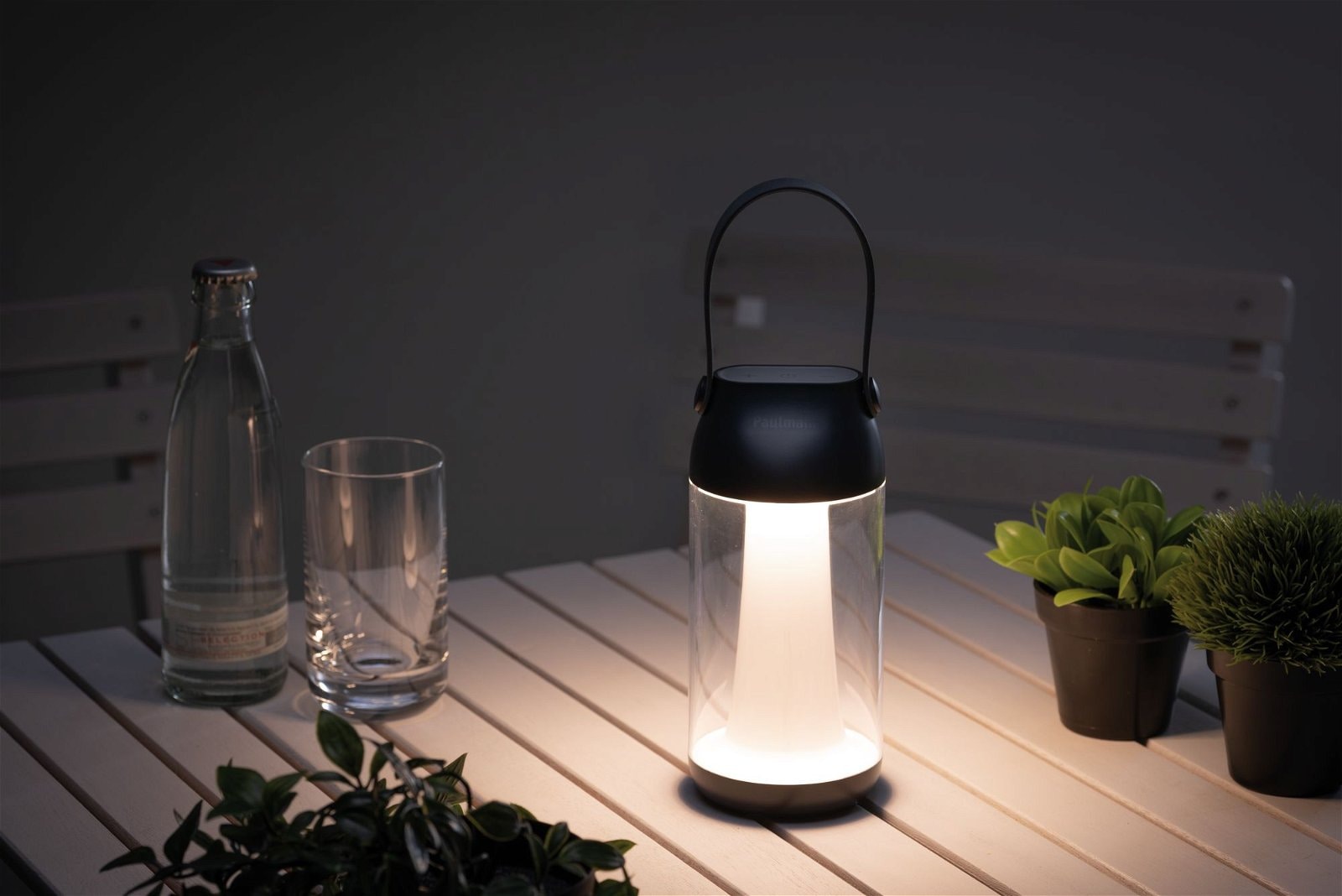 Paulmann LED Außen-Tischleuchte »Akkuleuchte Cupulino IP44 3000K Transparent, Anthrazit«, 1 flammig, dimmbar