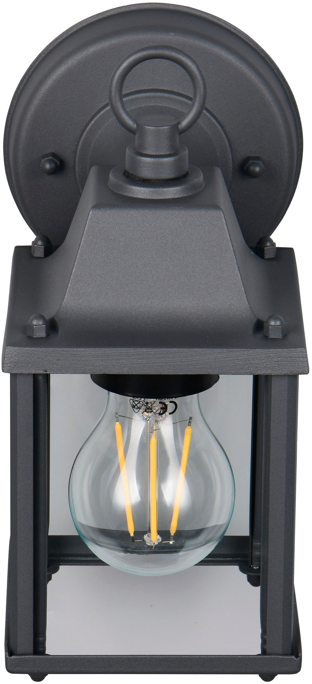 TRIO Leuchten Außen-Wandleuchte »MIRANDE, Hauswand Leuchte Laterne mit Glasschirm, exkl 1x E27 max 40W« E27 1 Stk. warmweiß - kaltweiß IP23, Outdoor Wandlampe für wechselbare Leuchtmittel Höhe 23cm