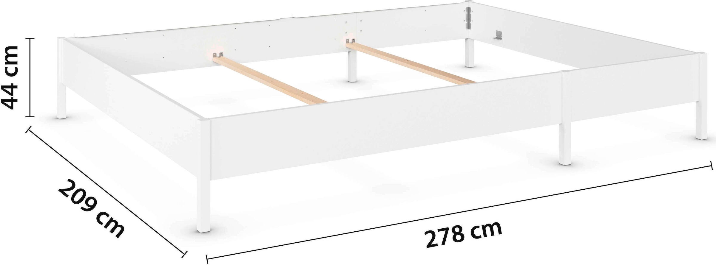 rauch Bett »Familienbett XXL Familiengröße Ehebett Doppelbett umbaubar«, (flexible Umbaumöglichkeit in Einzelbetten), Liegefläche 240x200 270x200 verschiedene Kopfteile MADE IN GERMANY