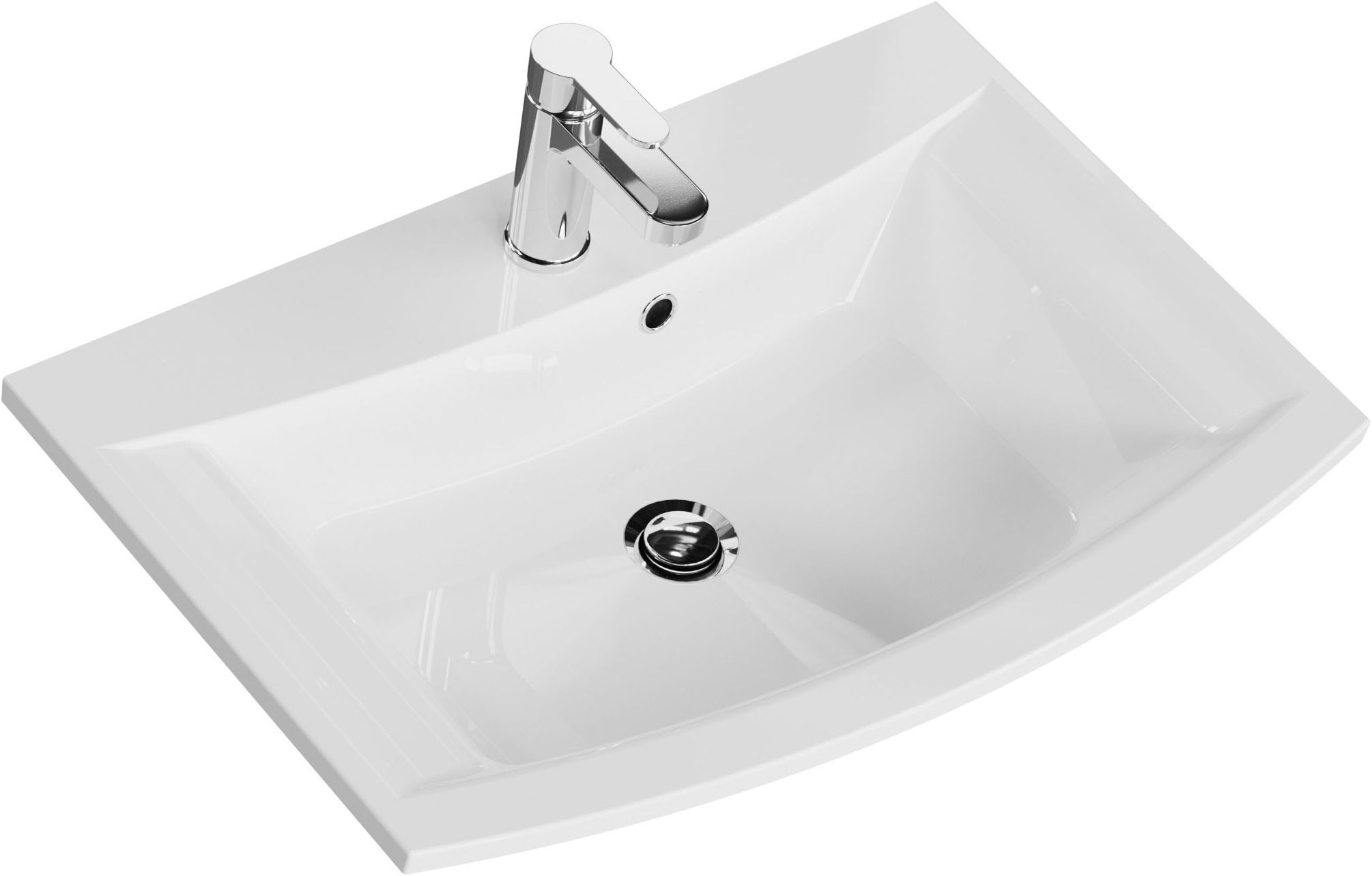Saphir Waschtisch »Serie 7045 Mineralmarmor-Waschtisch und Unterschrank, 71,5 cm breit«, Waschplatz mit 2 Schubladen, Badmöbel Set mit Waschtisch