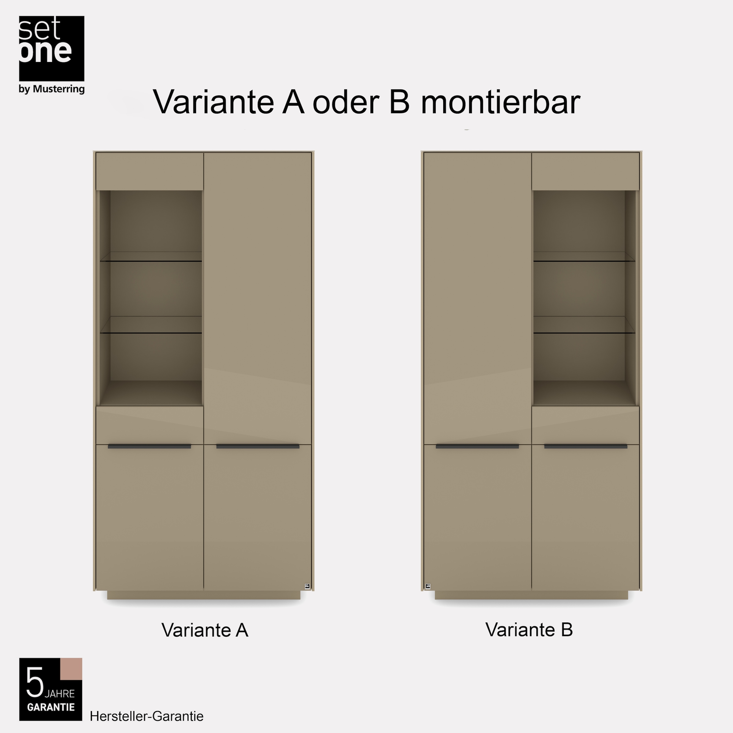 set one by Musterring Standvitrine »Reno« 1 Stk. tlg. Mit Sockel in diversen Farben, 193 cm Höhe & Farbauswahl