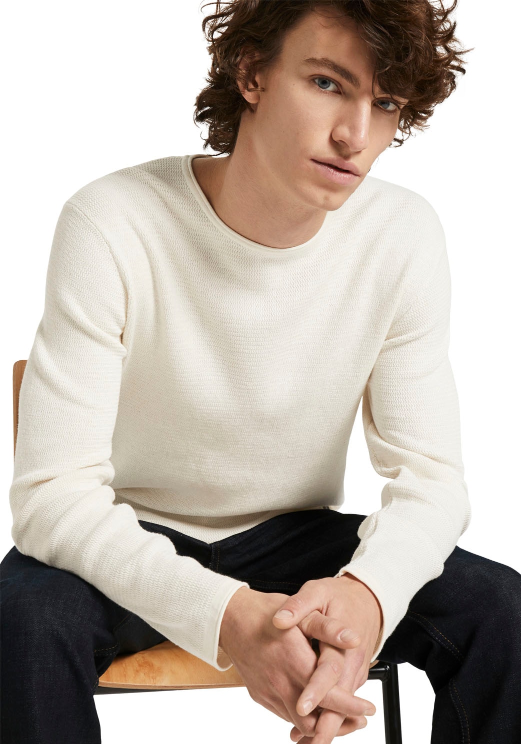 TOM TAILOR Denim Strickpullover mit dezenter Struktur