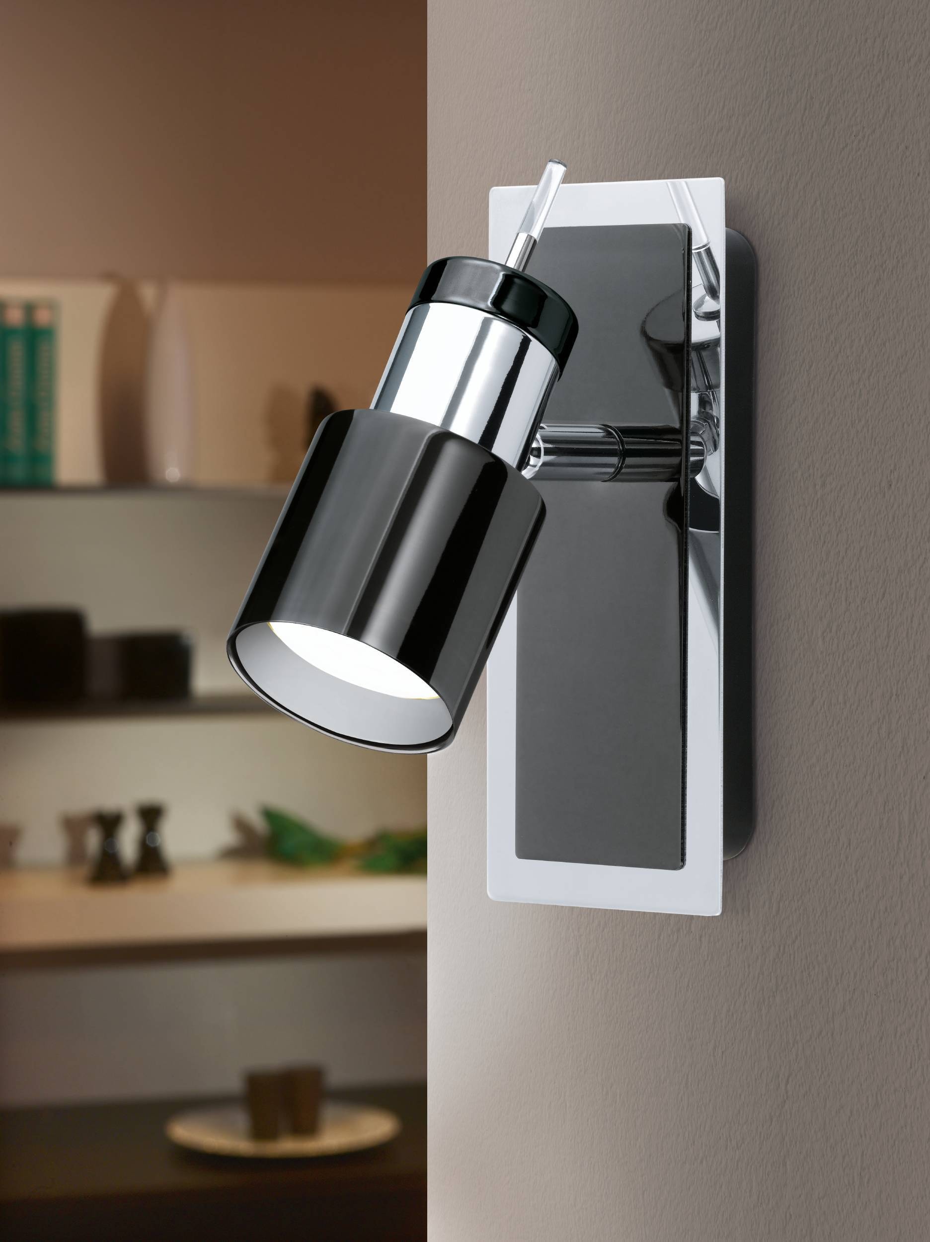 EGLO Deckenleuchte »Davida 1 Deckenlampe, Deckenspot aus Metall, Wohnzimmerlampe, GU10« GU10 1 Stk. Spot - L16,5 x B7 cm - nickel-nero - 1X4,6W inkl.