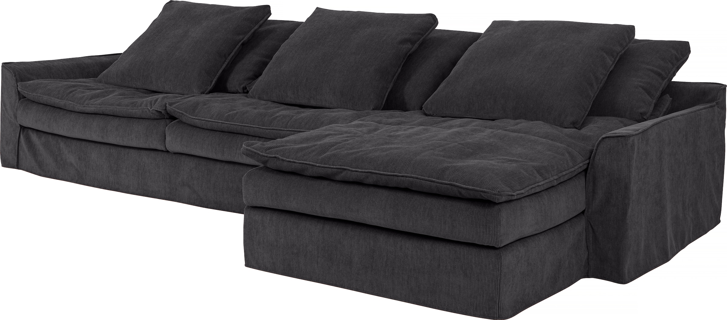 furninova Big-Sofa »Sake, Kuschel-Megasofa, Relaxsofa, leger und sehr bequem, viel Platz«, mit 6 Rückenkissen, abnehmbarer Hussenbezug, L-Form