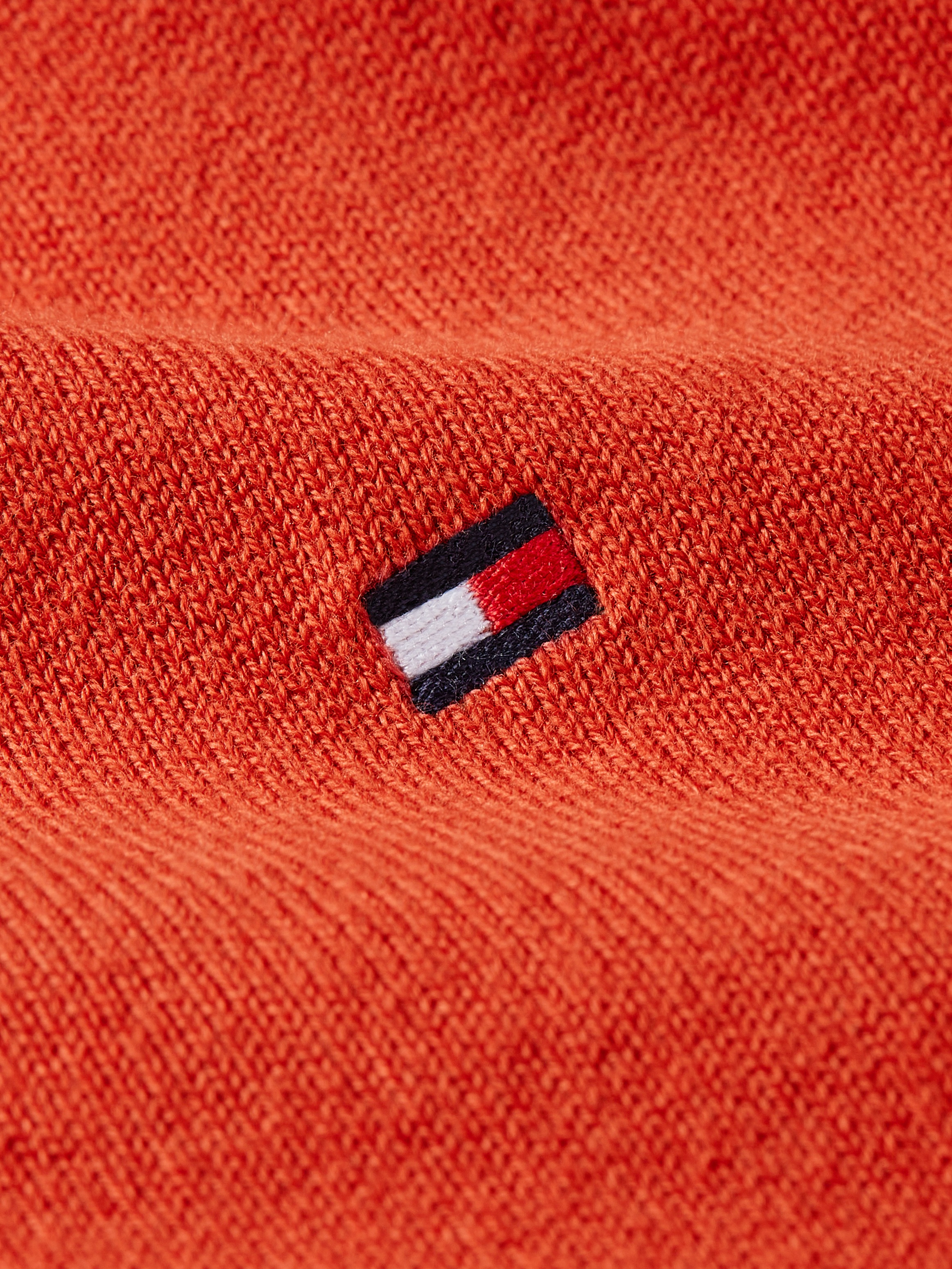 Tommy Hilfiger V-Ausschnitt-Pullover »CO JERSEY STITCH V-NK SWEATER mit V-Ausschnitt und Ripp«, unifarben, casual, regular fit, Baumwollmix, V-Ausschnitt