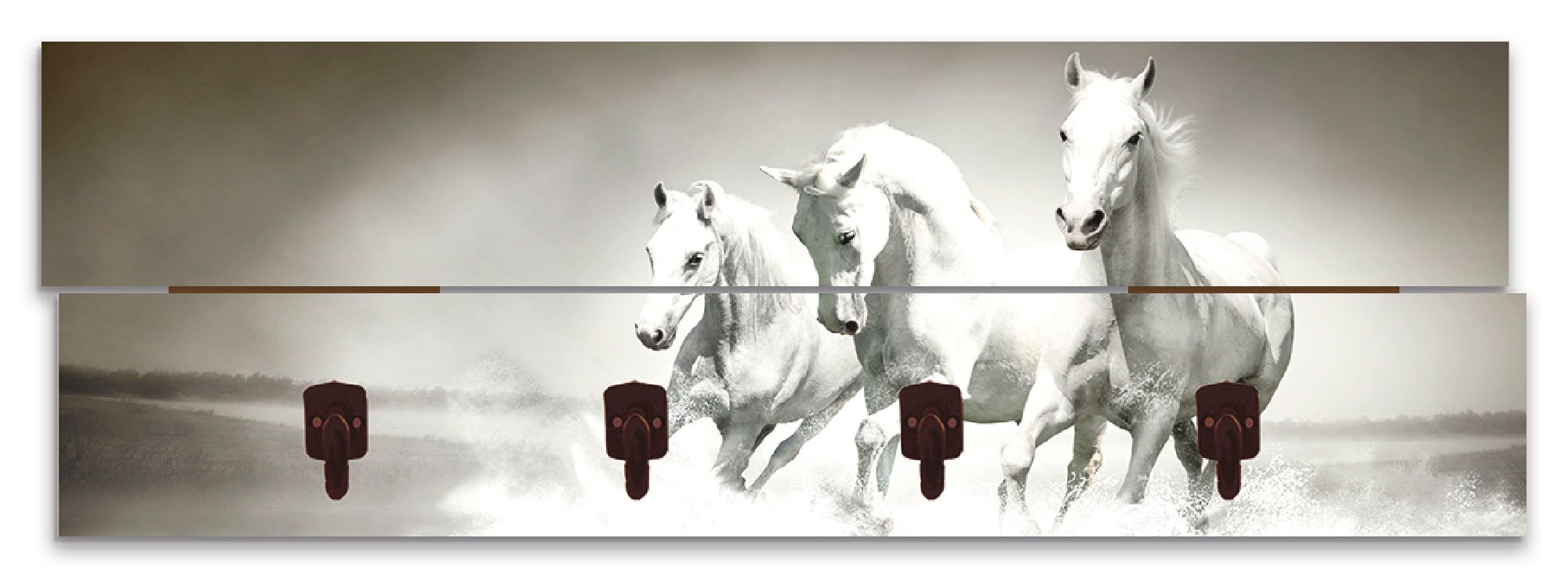 Artland Garderobenleiste »Herde von weißen Pferden«, teilmontiert