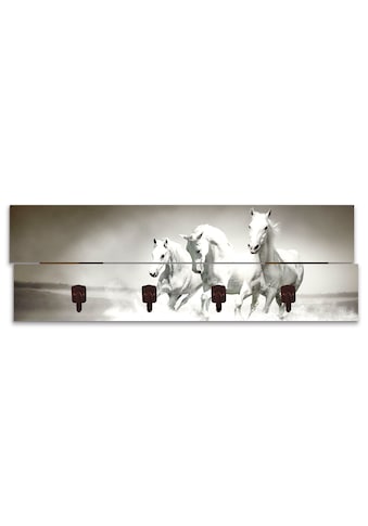 Artland Garderobenleiste »Herde von weißen Pferden«, platzsparende Wandgarderobe aus... kaufen