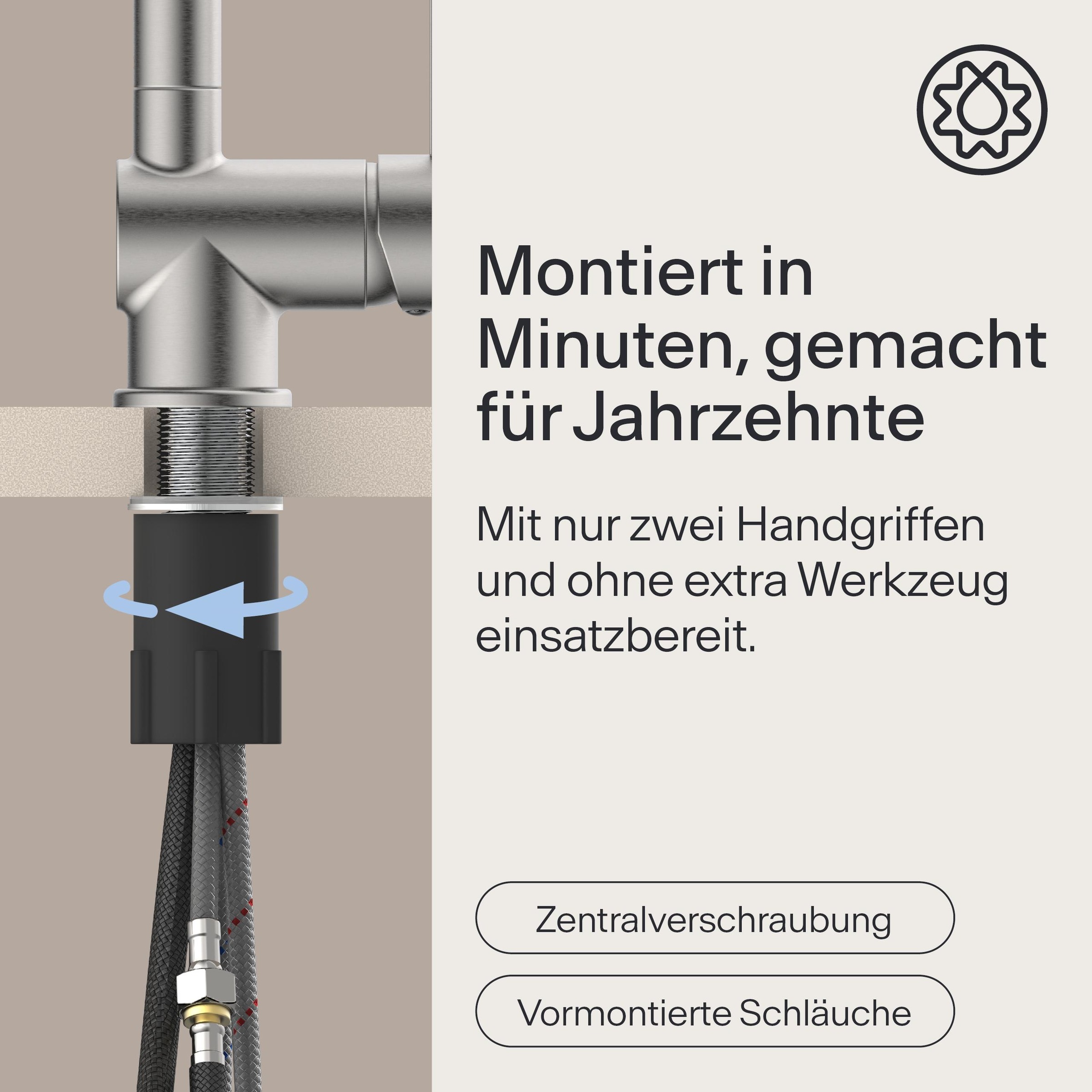 WASSERWERK Spültischarmatur »WK 4, Wasserhahn, Küche, Einhebelmischer«