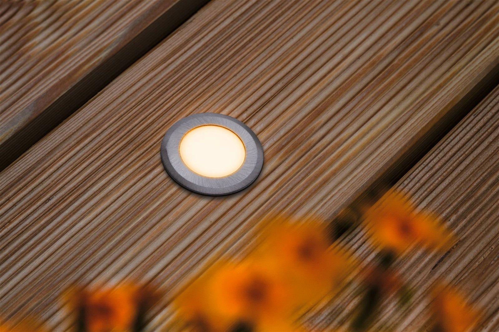 Paulmann LED Einbauleuchte »IP65 rund 50mm 2200K 2,2W 60lm 230V Alu Kunststoff, Metall«, 1 flammig, Bodeneinbauleuchte Goldlicht insektenfreundlich