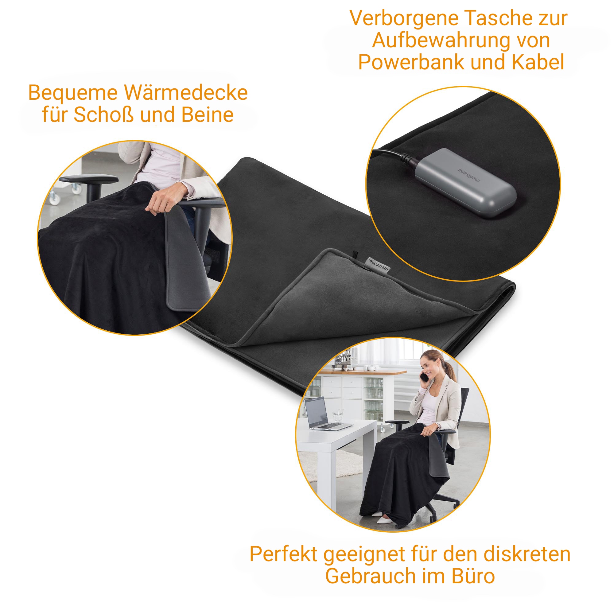 Medisana Heizdecke »OL 200« Wärmedecke für Schoß und Beine, Wärmezonen je 28 x 20,5 cm, 3 Stufen