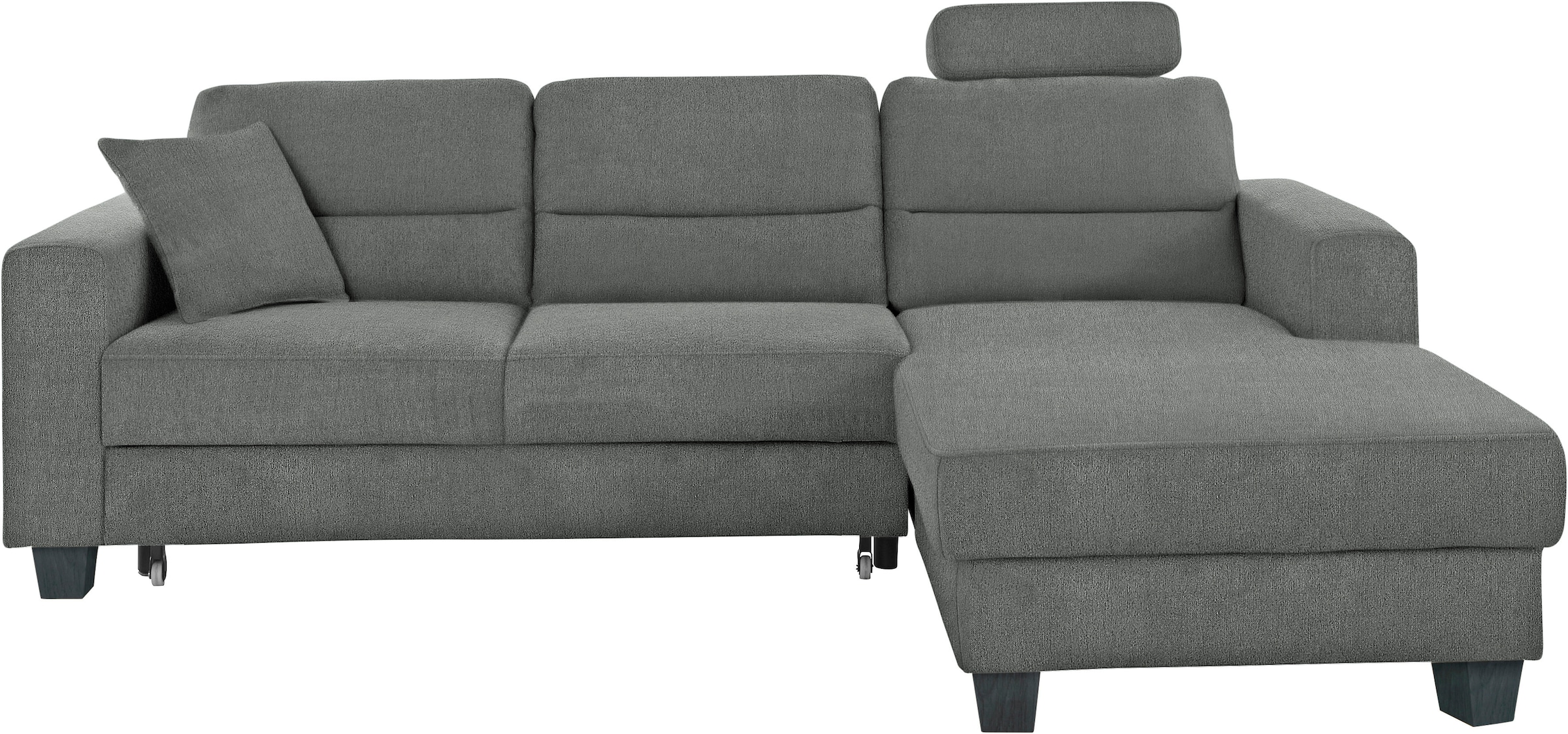 TRENDMANUFAKTUR Ecksofa »Chamber, zeitlos und modern, bequem mit hohem Sitzkomfort, L-Form«, inklusive einer Kopfstütze, wahlweise mit Schlaffunktion