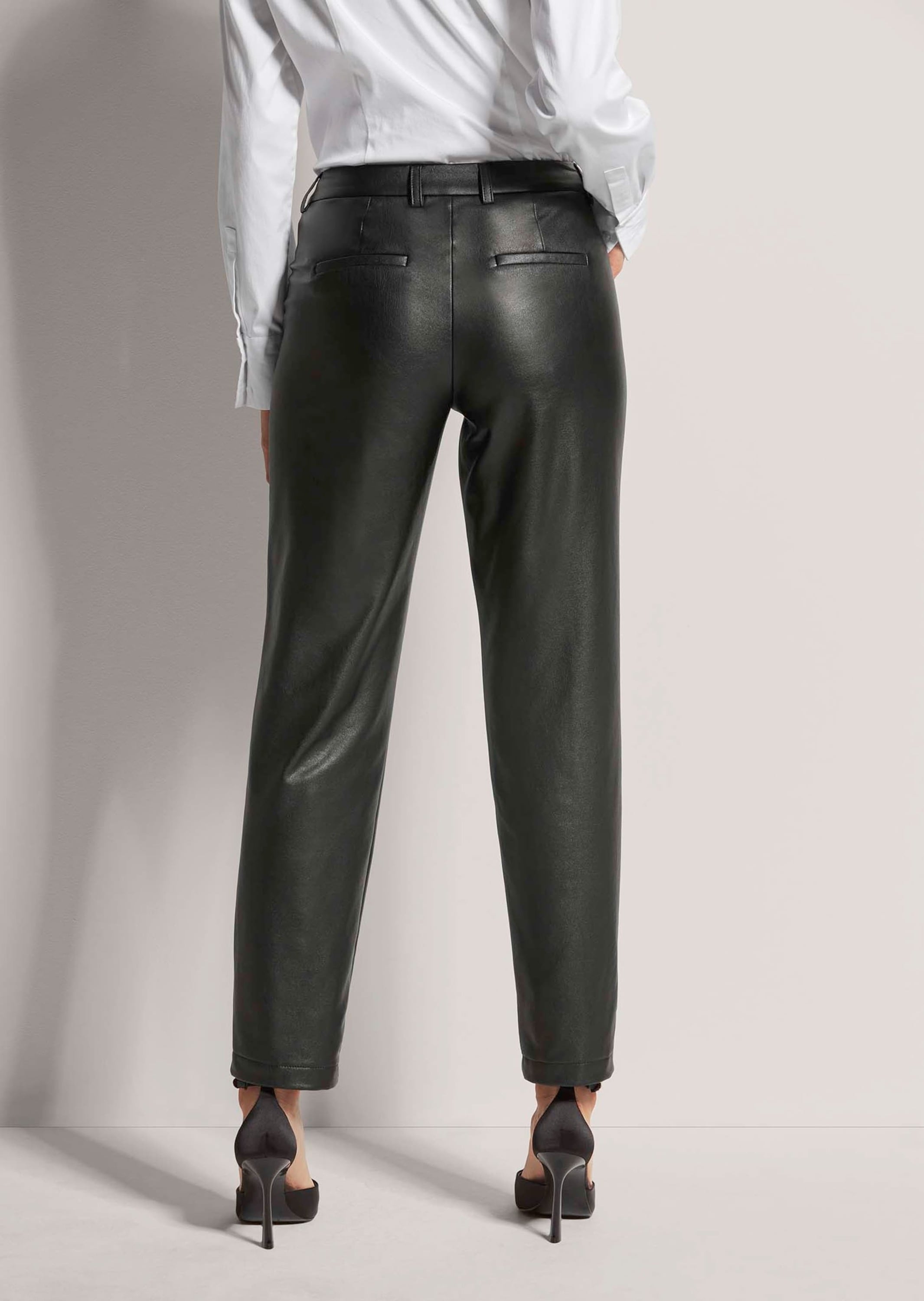 MADELEINE Stretch-Hose »Kunstlederhose Kunstlederhose mit Biesen«