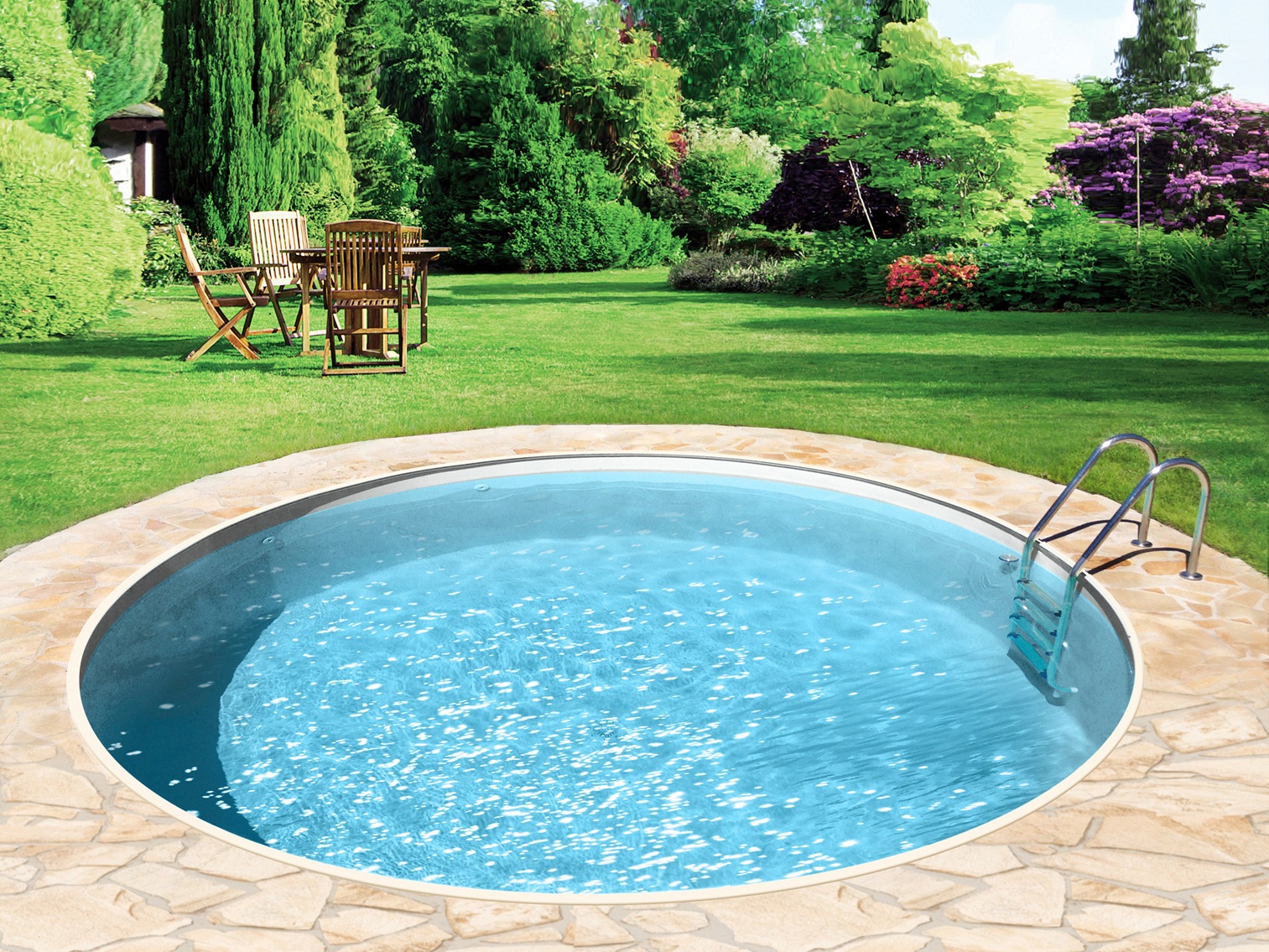 my POOL BWT Rundpool »mit sandfarbener Folie für den Karibik Look« Höhe: 120 cm, inkl. Zubehör, in versch. Größen verfügbar