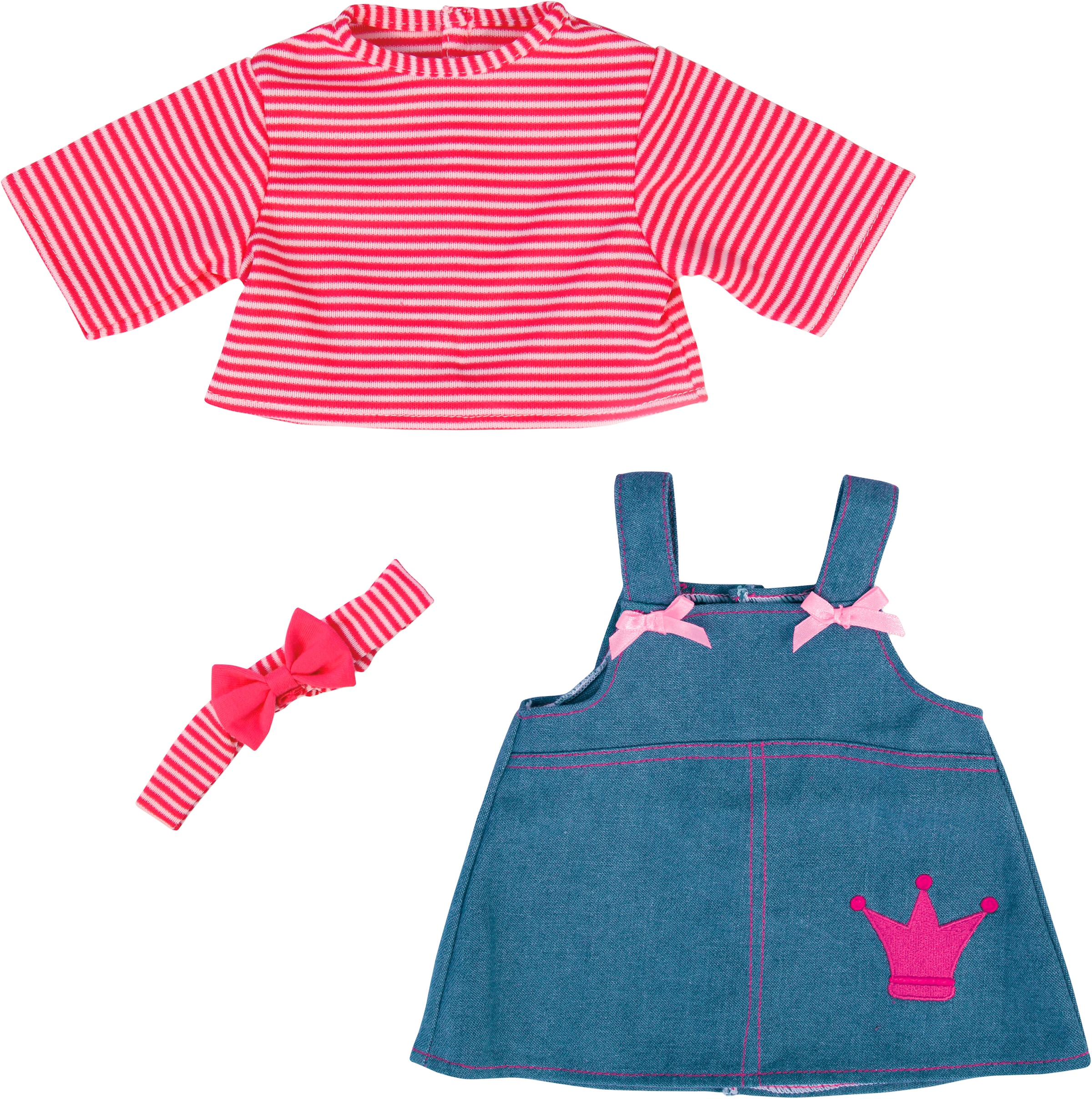 Puppenkleidung »Jeanskleid«, (Set, 3 tlg.)