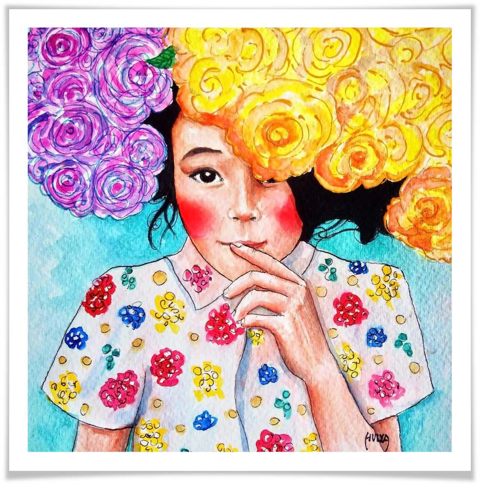 (1 Mädchen«, Wandbild, OTTO Shop Wandposter Online Blumen Blumen, im Poster Poster, Wall-Art »Hülya Rosen Bild, St.),