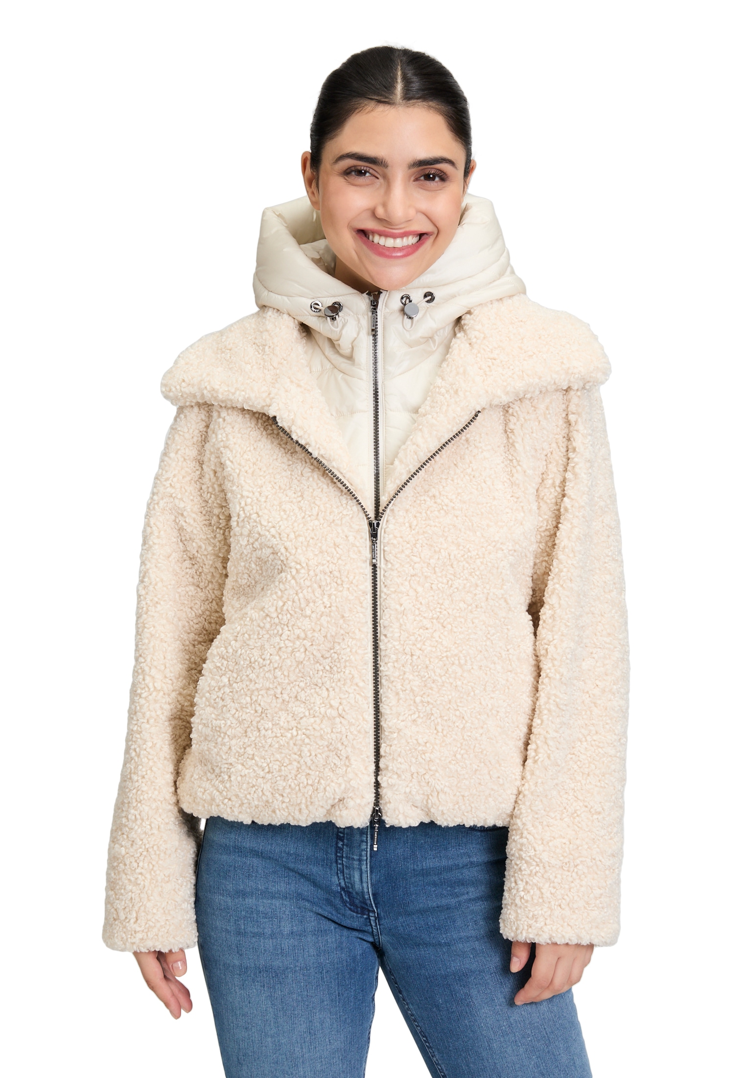Amber & June Plüschjacke »Plüschjacke mit abnehmbarem Westenteil«