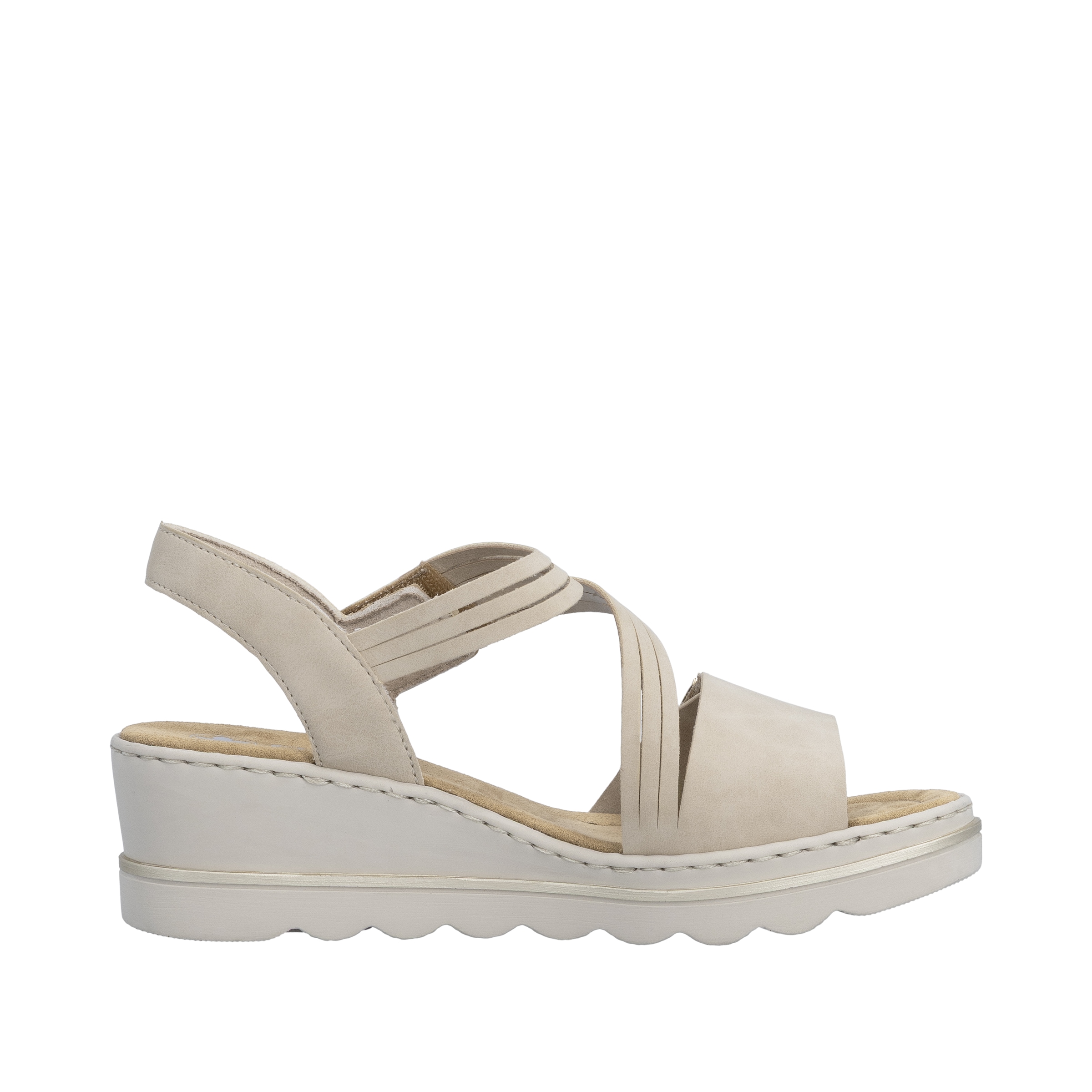 Rieker Keilsandalette  Klettschuh, Sommerschuh, Urlaubsschuh mit asymmetrischen Riemchen