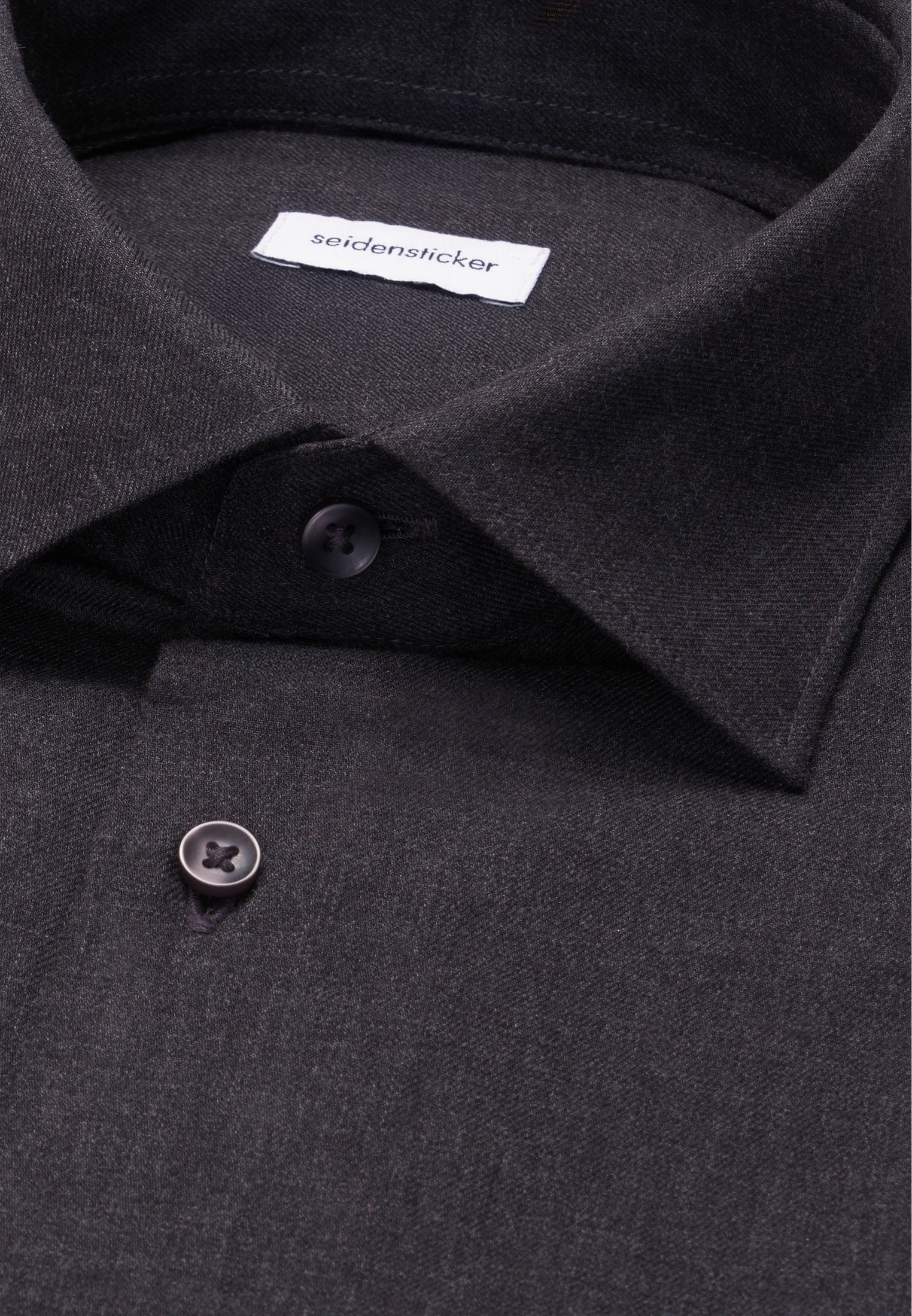 seidensticker Flanellhemd »Schwarze Rose« Slim 1/1 Extra lang Kentkragen Uni