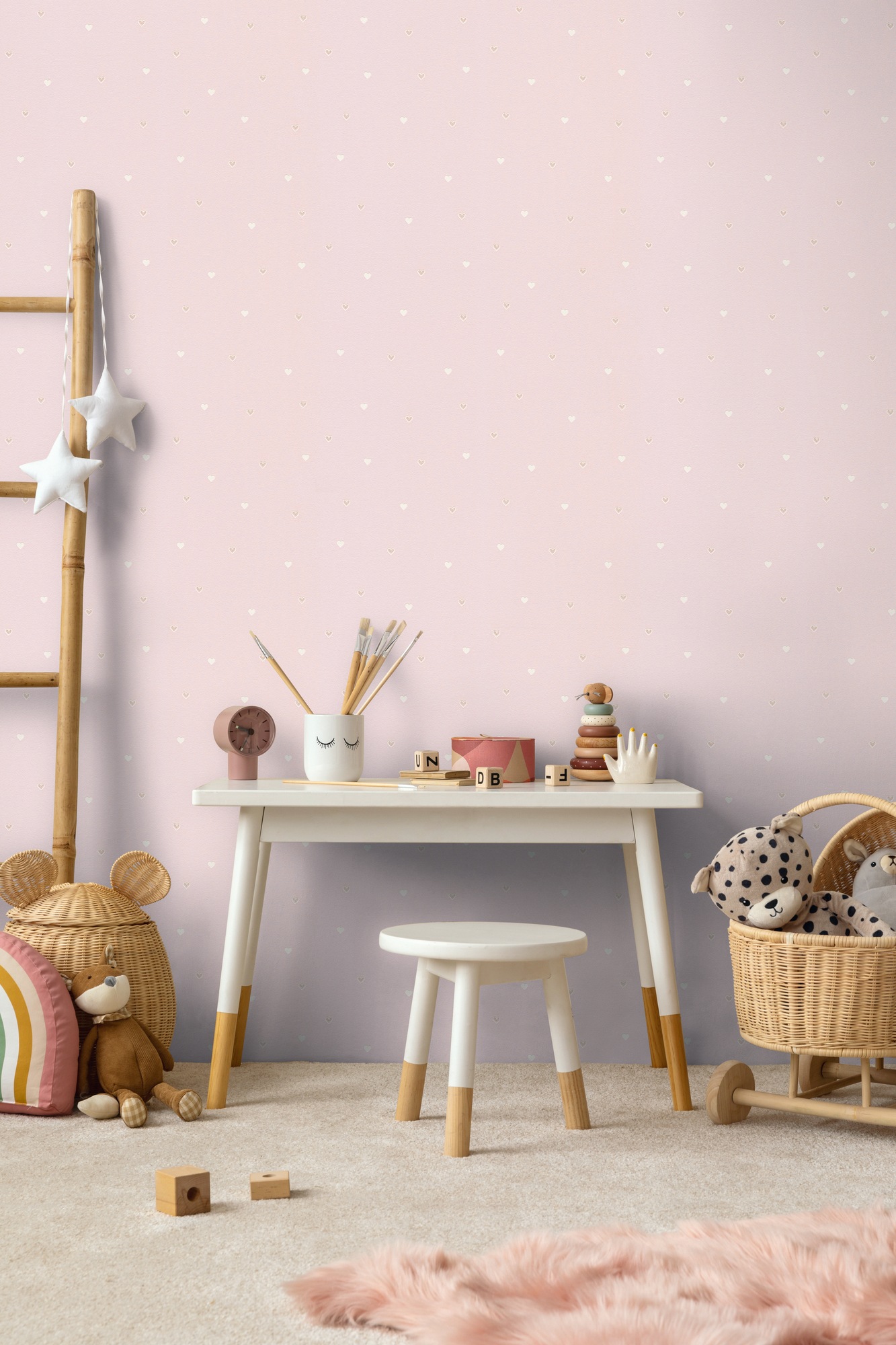 living walls Vliestapete »Kids Studio Herzen – Glitzer Vliestapete für Kinder« Glitzermuster | gemustert | leicht glänzend glatt Kleine Herzen mit dezenten Glitzer- und Glanzakzenten
