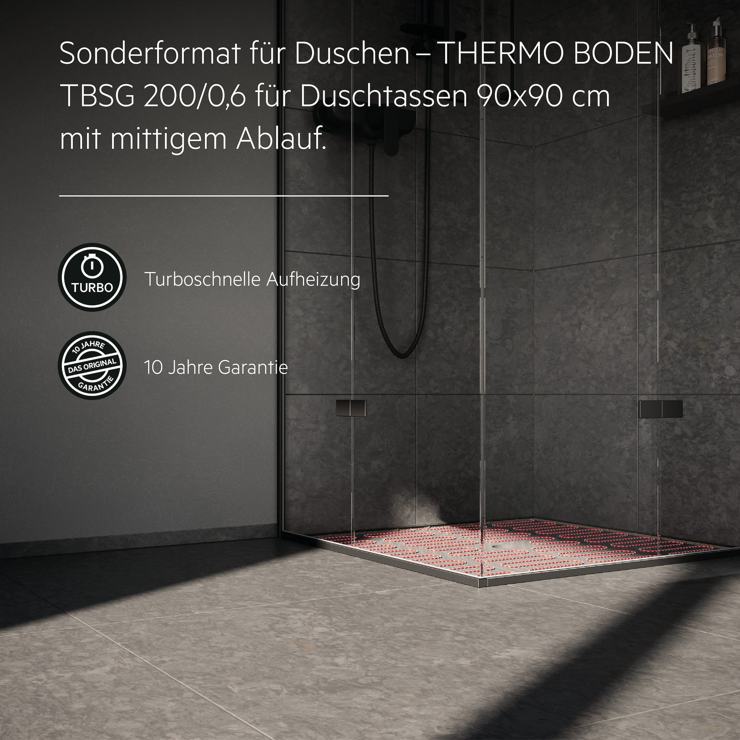 AEG Haustechnik Fußbodenheizung »Wellness Thermo Boden »TBSG 200/1.1 ««, Elektrische Fußbodenheizung, Heizmatte 1,1 m², 200 W/m²