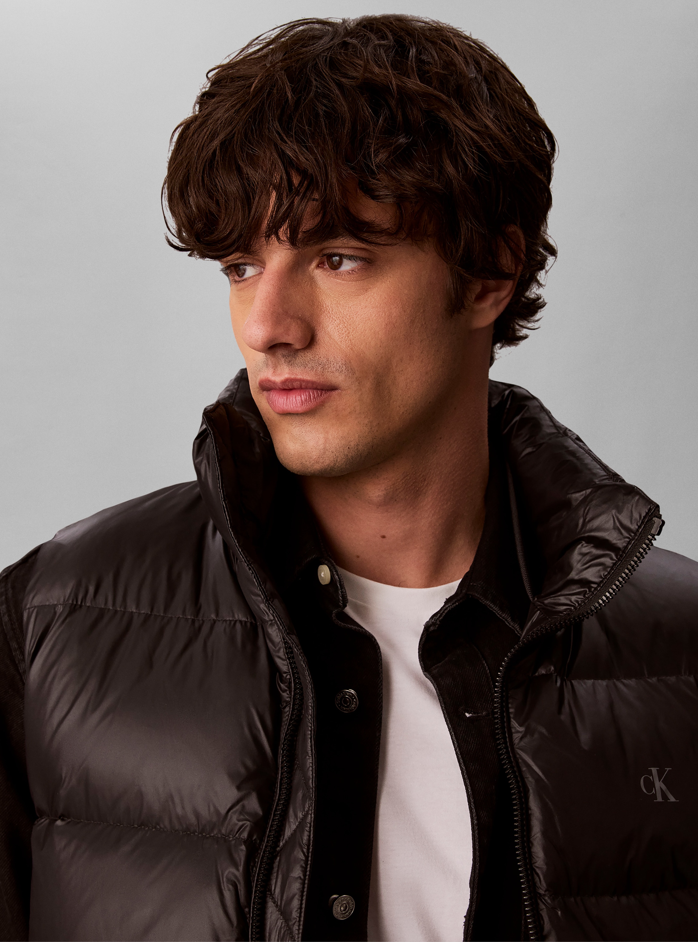 Calvin Klein Jeans Steppjacke »GLOSSY STAND COLLAR DOWN« ohne Kapuze Regular fit mit Stehkragen