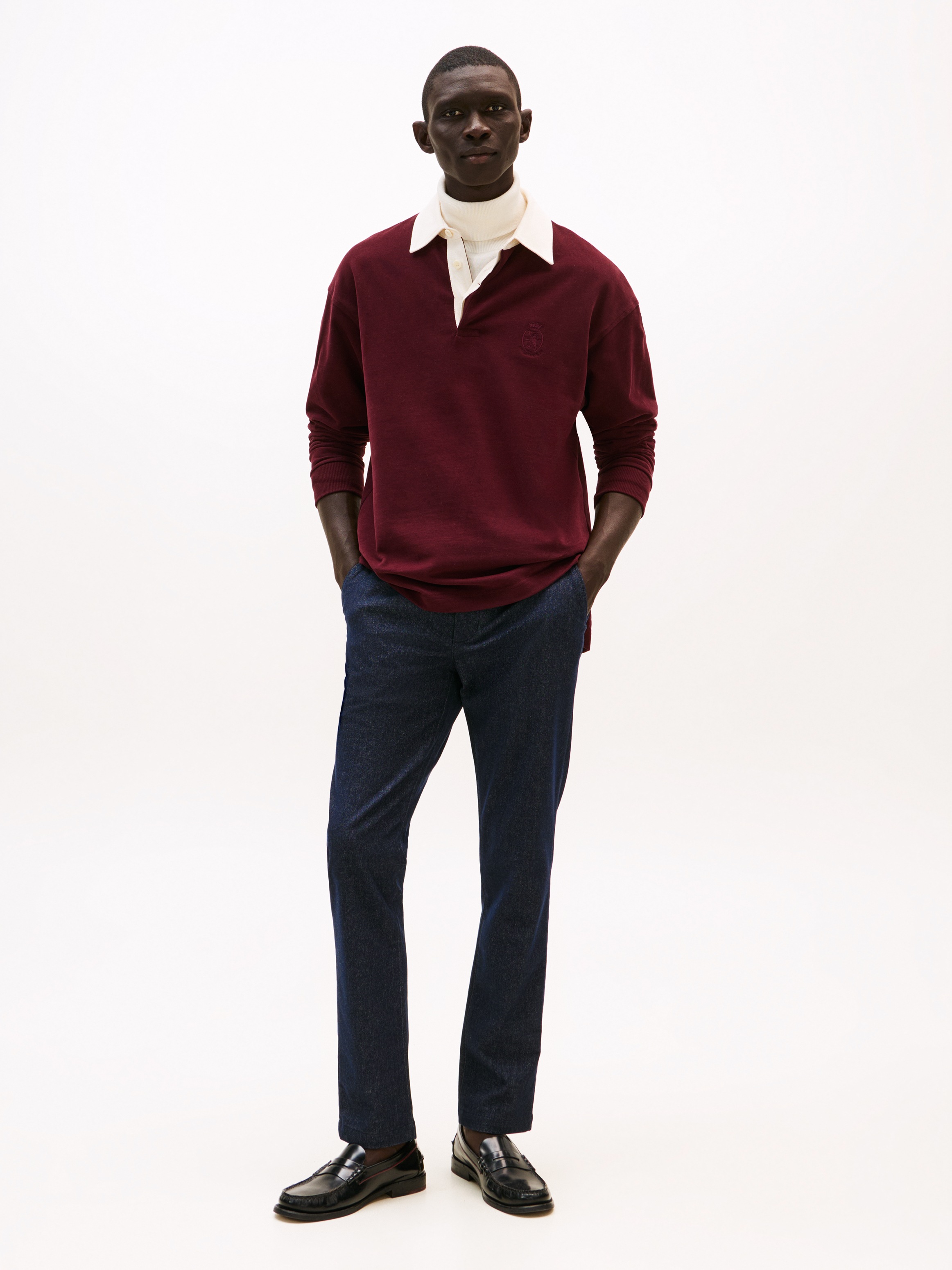 Tommy Hilfiger Chinohose »BLEECKER BRUSHED MARL«, Slim Fit, gebürstete Melangeoptik, Baumwollmischung