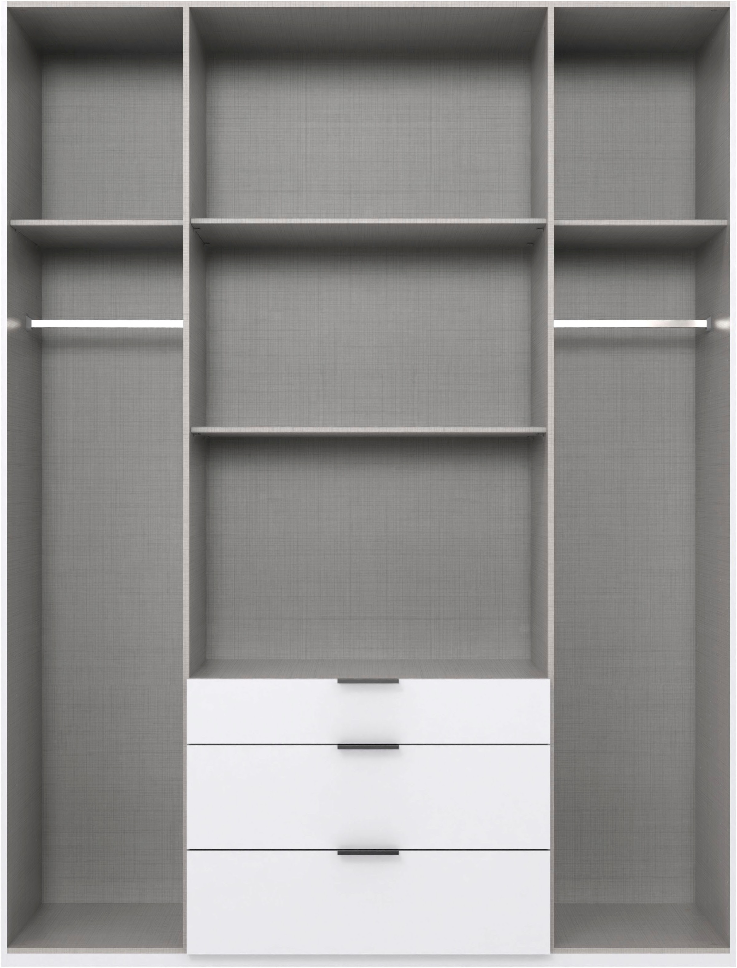 Wimex Drehtürenschrank »Mugano, 135 oder 180cm breit, 208 oder 236cm hoch, Made in Germany«, (mit langen Griffstangen aus Metall), wahlweise mit oder ohne Spiegel, mit Schubladen