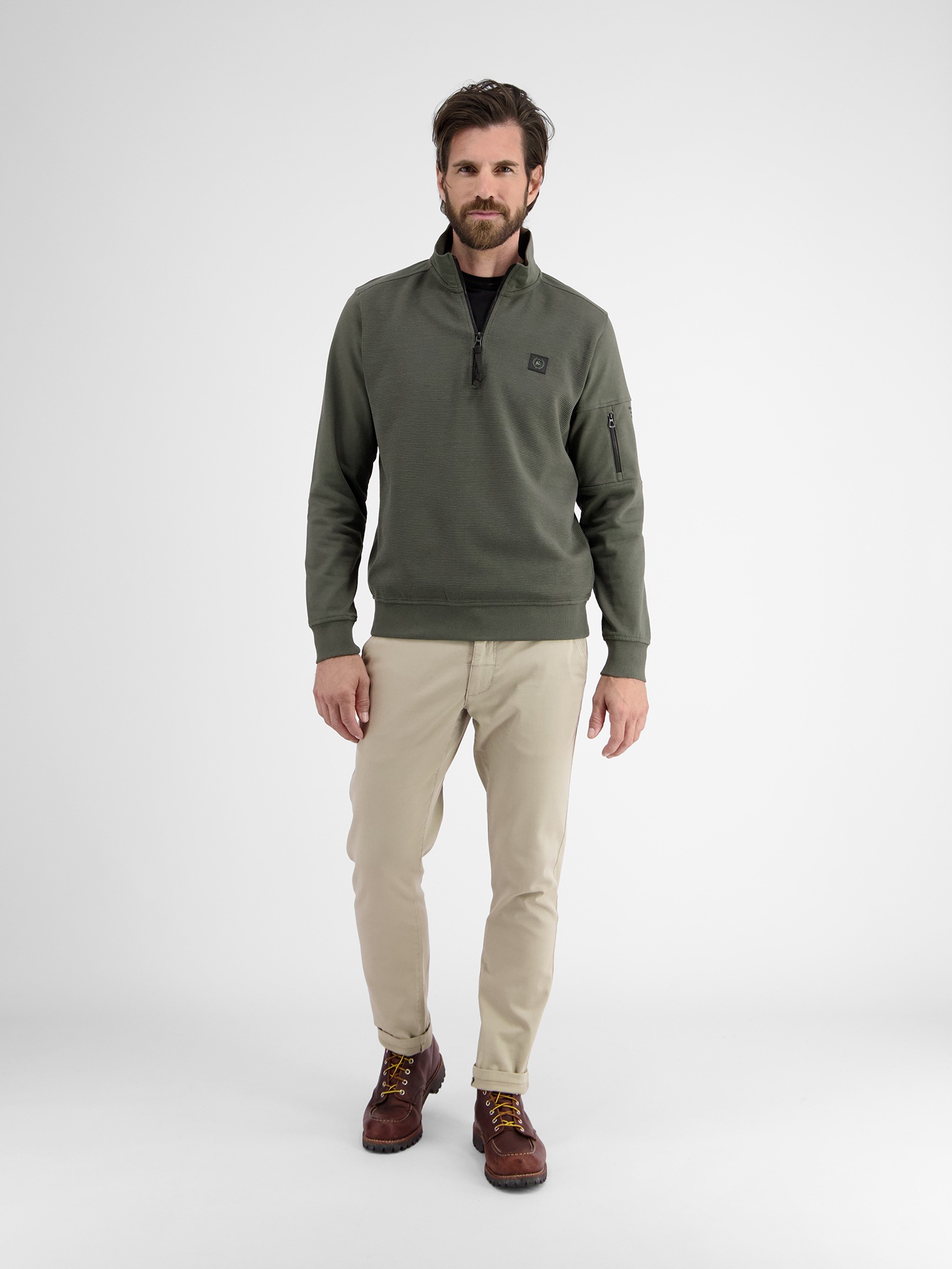 LERROS Sweatshirt »LERROS Herren Sweatshirt mit Troyerkragen«