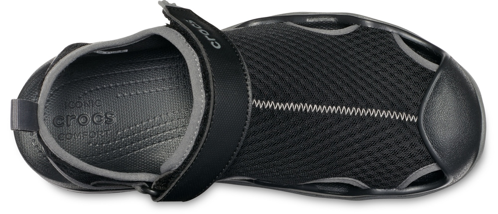 Crocs Sandale »Swiftwater Mesh Deck Sandal«, Badesandale, Sommerschuh mit Klettverschluss