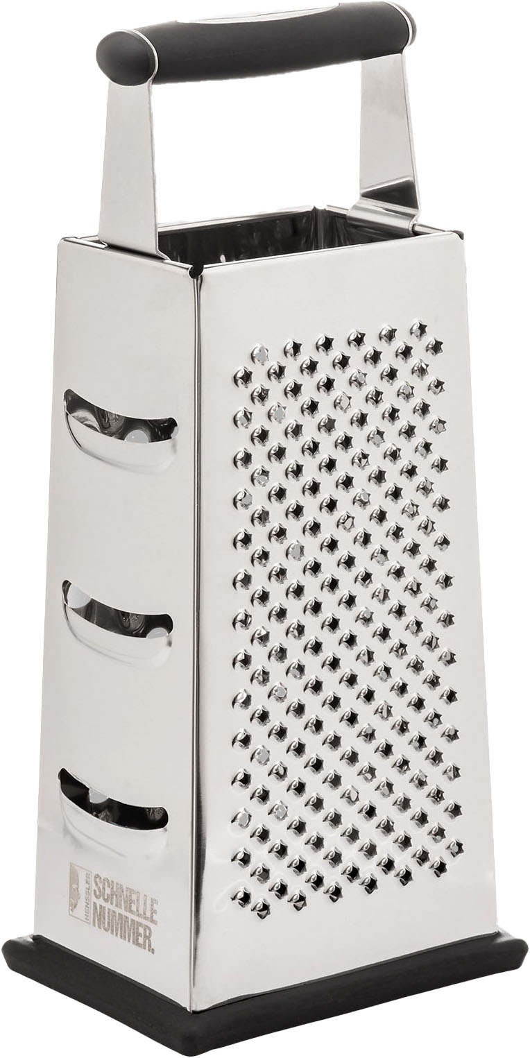 HENSSLERS Vierkantreibe »HENSSLERS Küchenreibe« eine absolut scharfe Reibe aus Edelstahl mit rutschfestem Boden