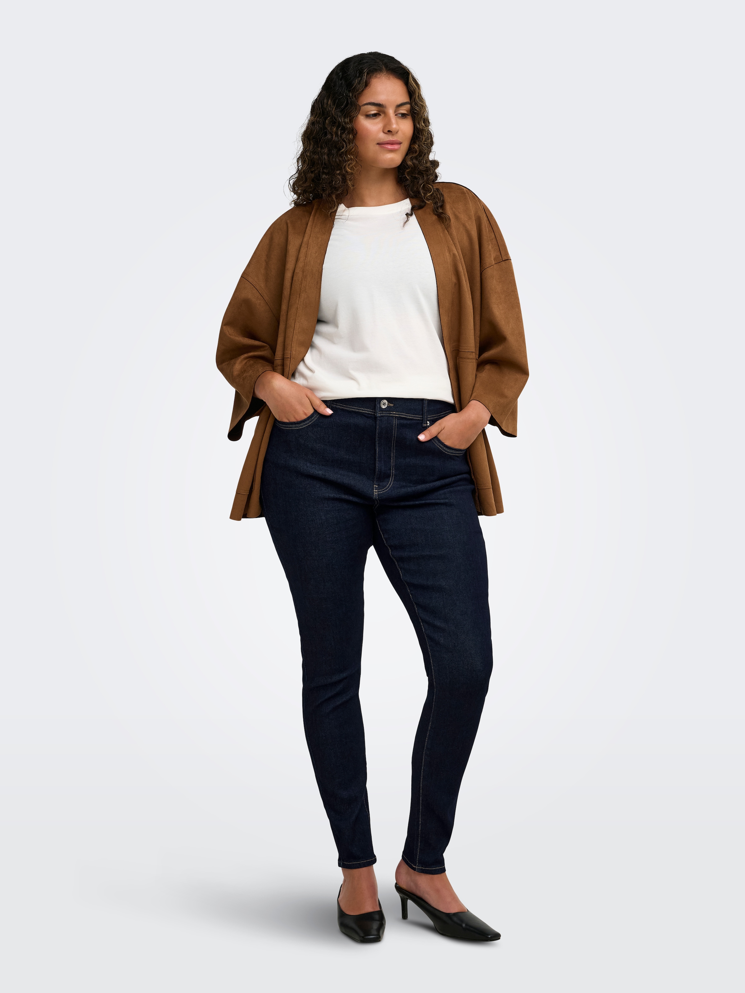 ONLY CARMAKOMA Skinny-fit-Jeans »CARSALLY REG SK RINSE DNM PIM NOOS« Materialmix, skinny fit, Regular Waist