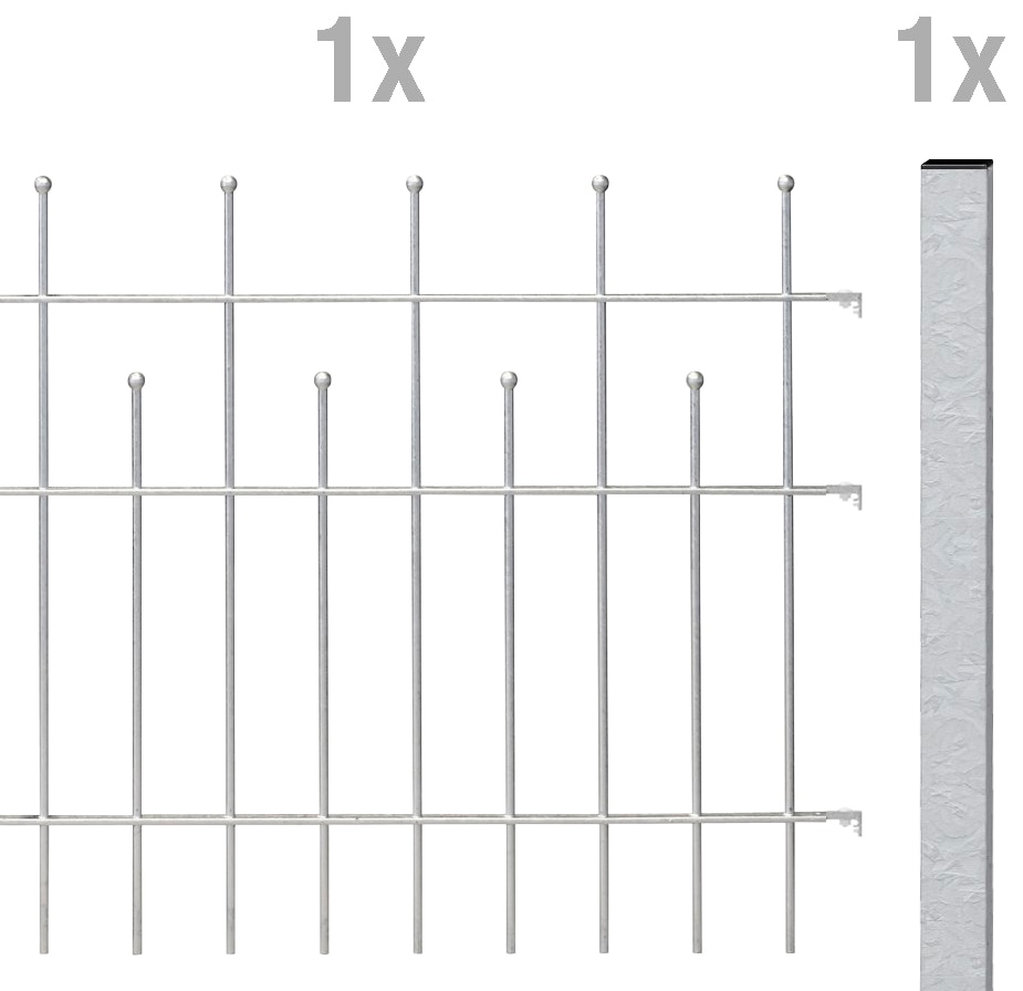 Metallzaun »Anbauset Madrid«, Höhe: 49,5, 73,5 und 98,5 cm, Breite: 200 cm, zum...