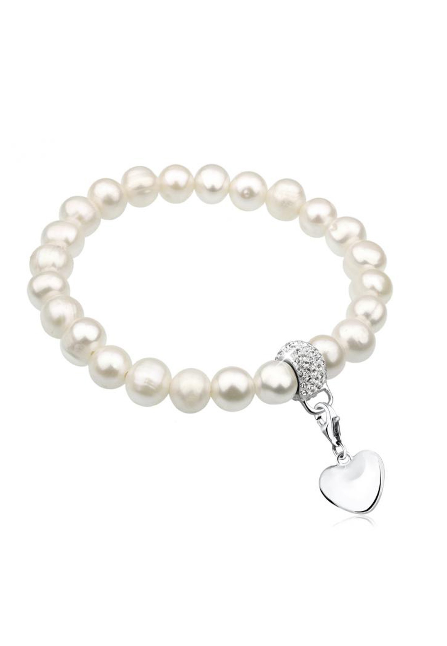 Nenalina Perlenarmband »Herz Perlen Kristalle Love 925 Silber«