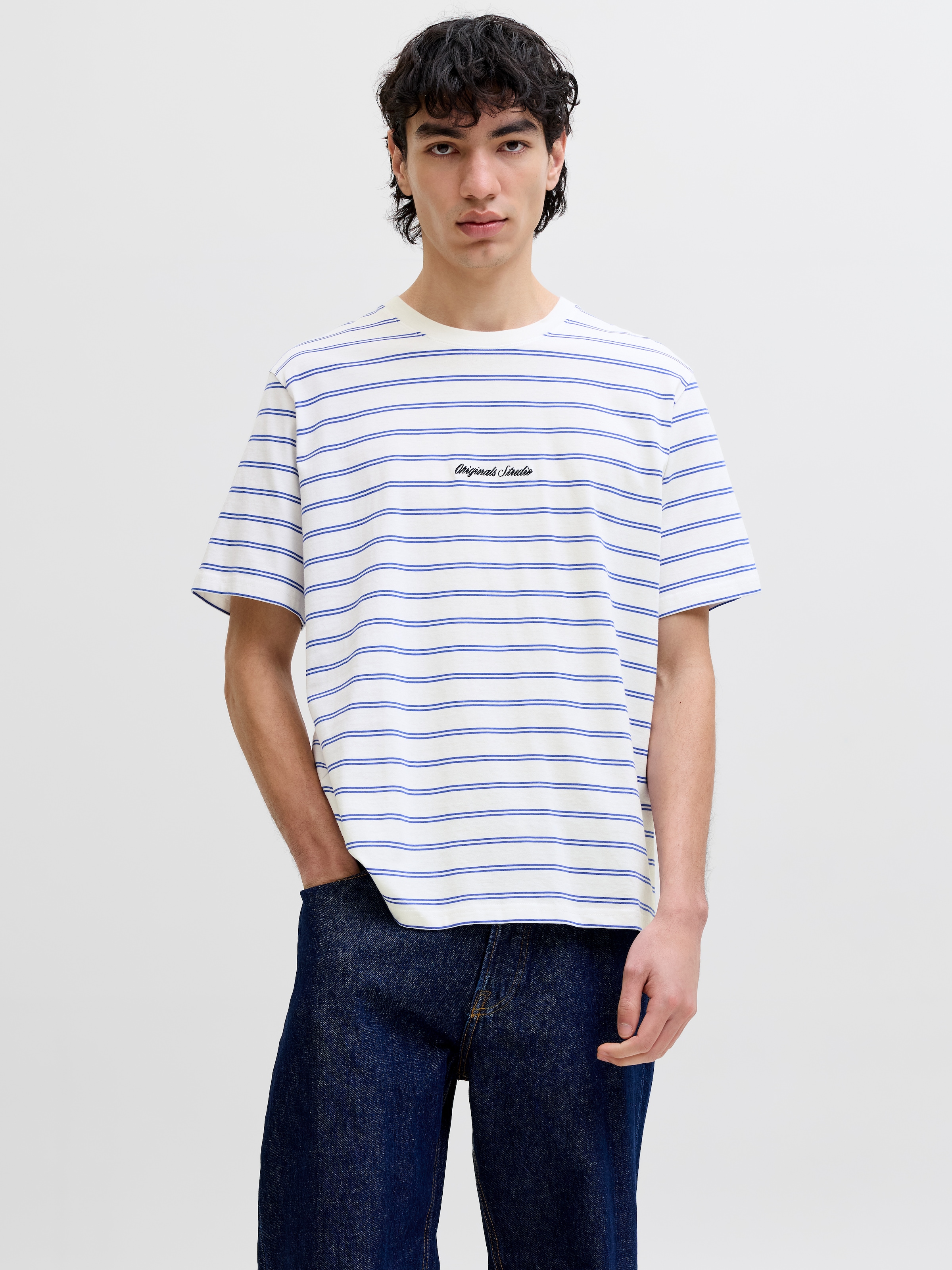 Jack & Jones T-Shirt »JORNORREBRO STRIPE TEE SS CN LN« Baumwolle, relaxed fit