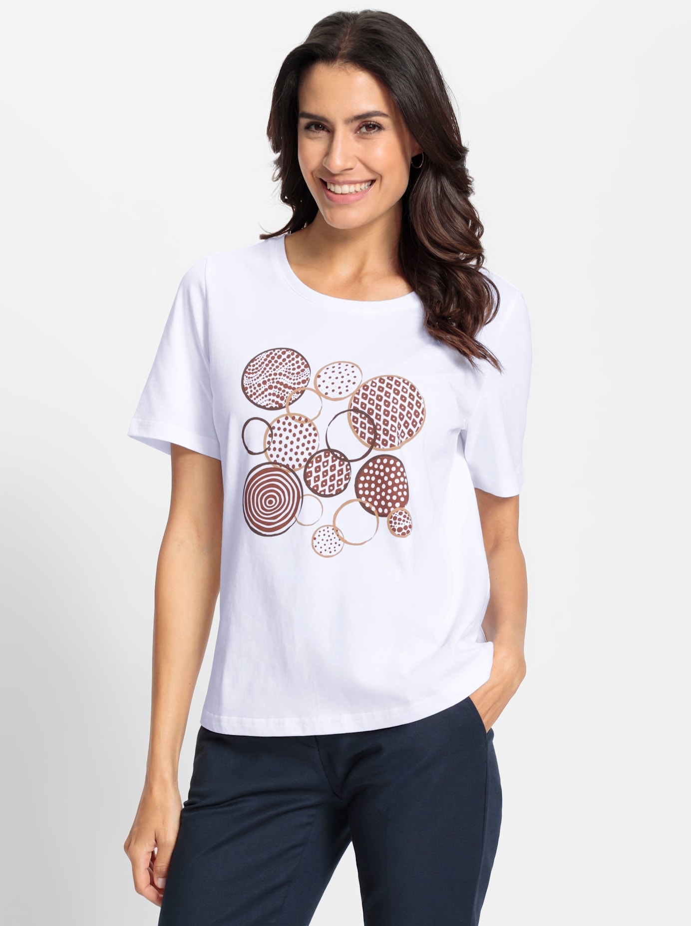 Inspirationen Rundhalsshirt »Kurzarm-Shirt«, (1 tlg.)