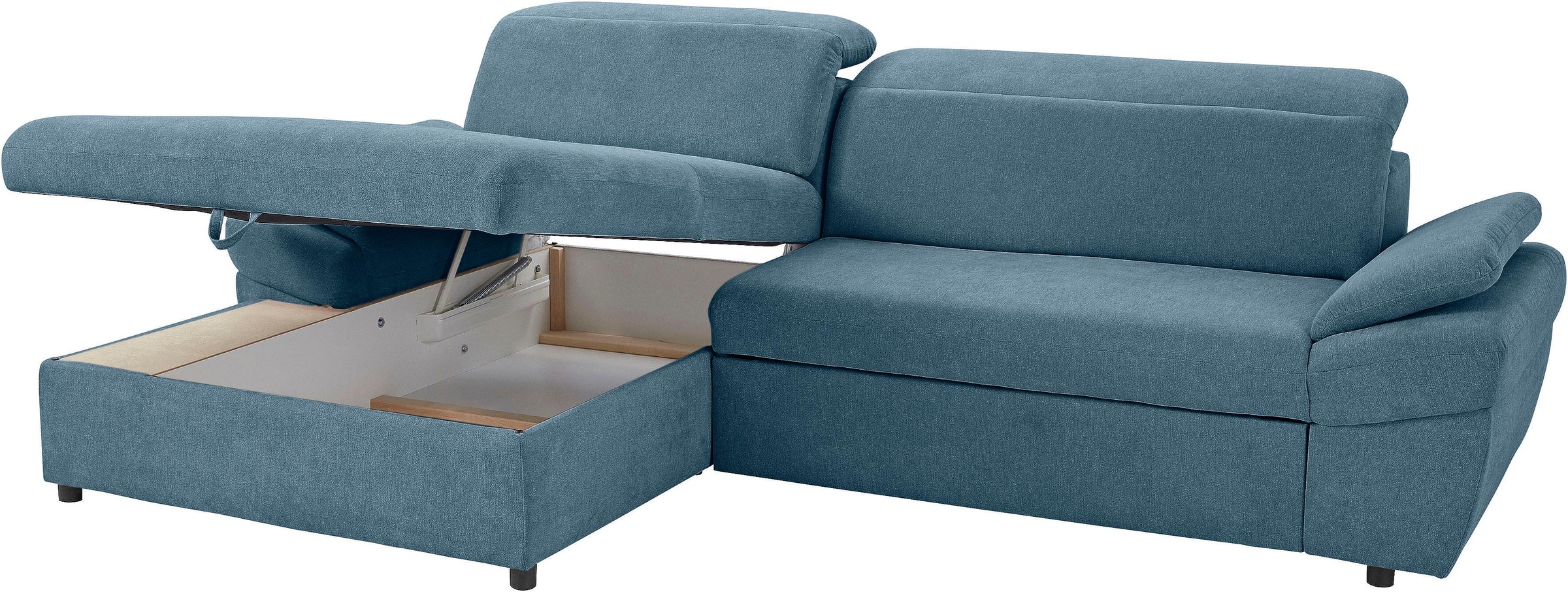 exxpo - sofa fashion Ecksofa »Kyoto, inkl. Kopfteil- und Armteilverstellung, hoher Sitzkomfort«, wahlweise mit Bettfunktion und Bettkasten, hochwertige Bezüge, L-Form