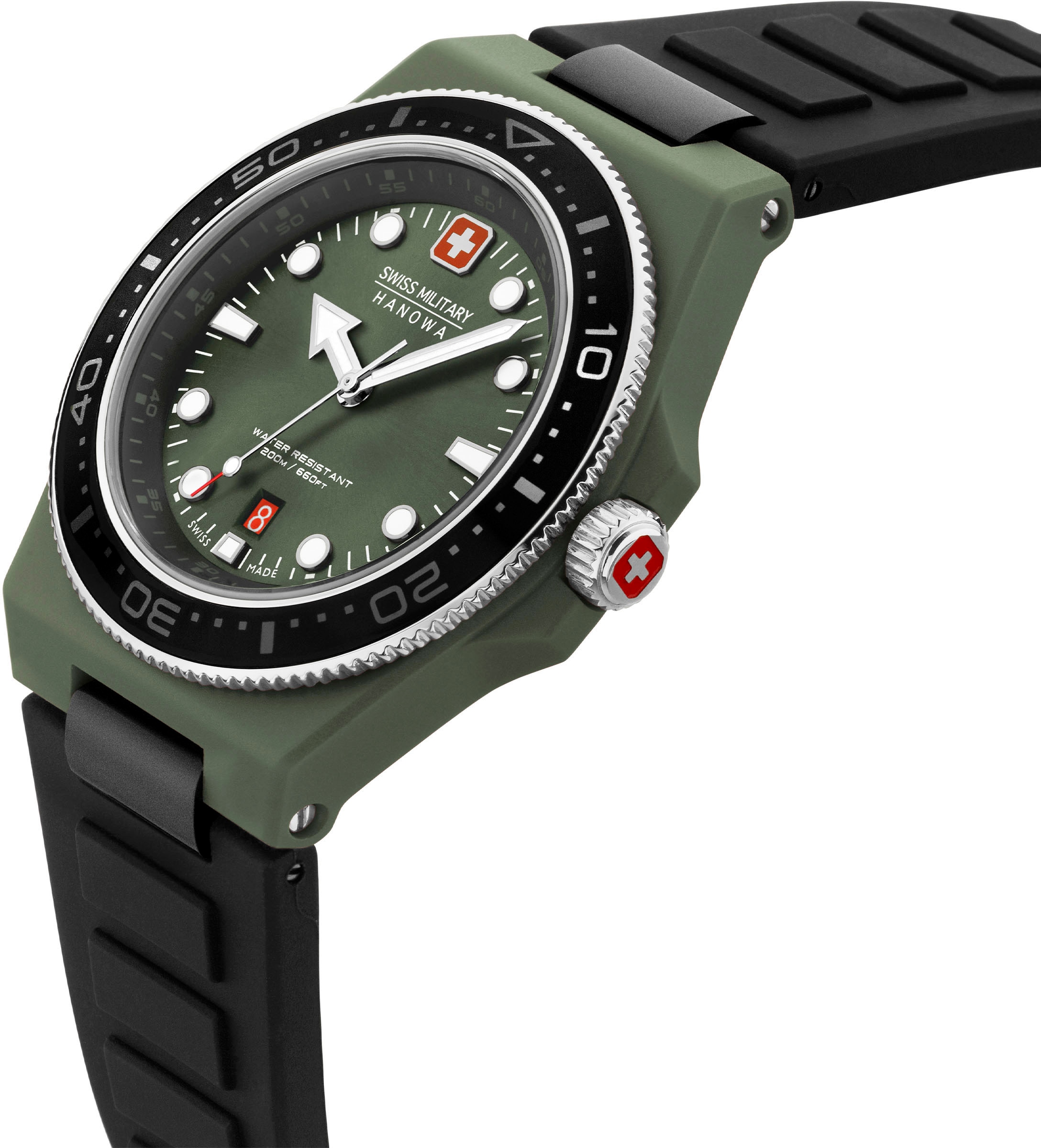 Swiss Military Hanowa Quarzuhr »OCEAN PIONEER, SMWGN0001181«, Armbanduhr, Herrenuhr, Swiss Made, Datum, Saphirglas