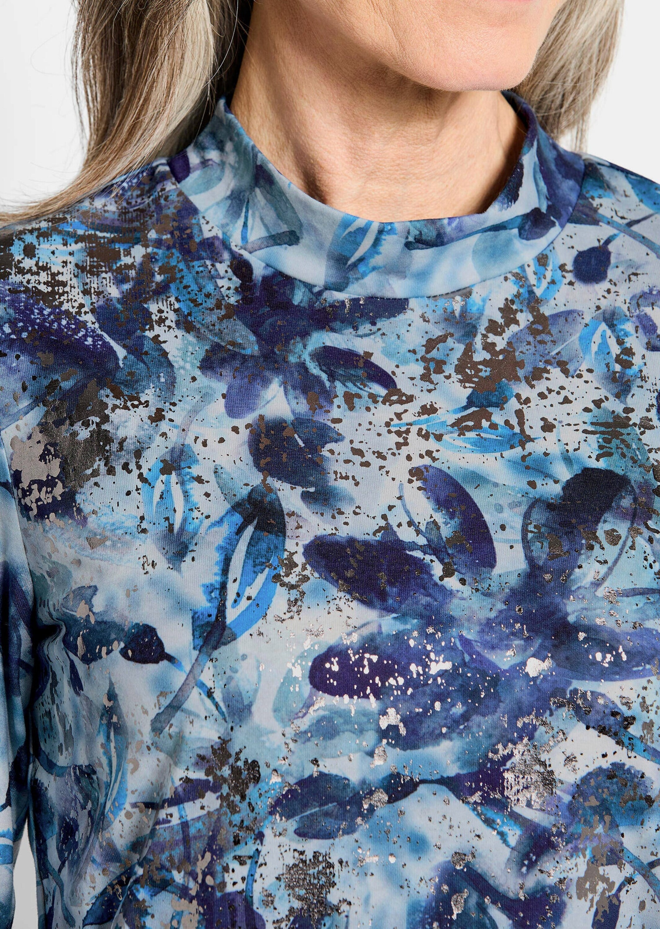 GOLDNER Kurzarmshirt »Jersey-Shirt mit Glanzdetails«