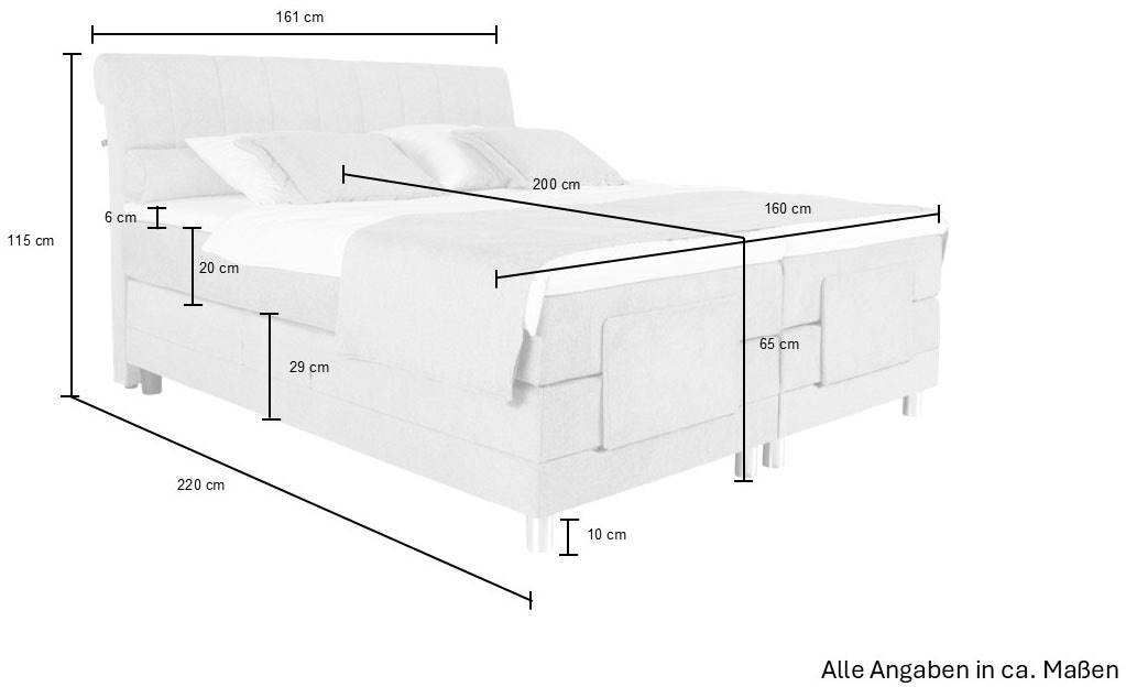 alina Boxspringbett »Elsa mit Motor« inklusive Matratze und Topper, in verschiedenen Größen und Härtegraden