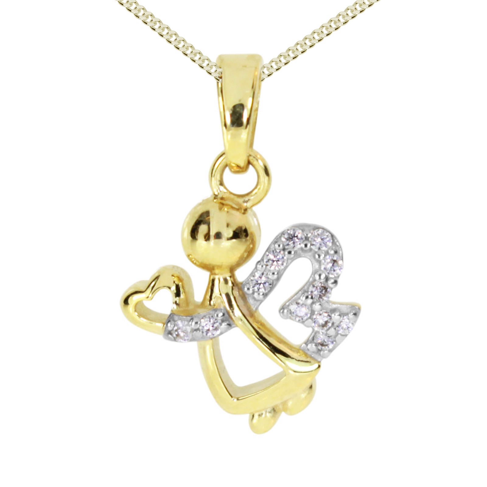 OSTSEE-SCHMUCK Kette und Anhänger Set »- Engel - Gold 333/000 - Zirkonia« ()