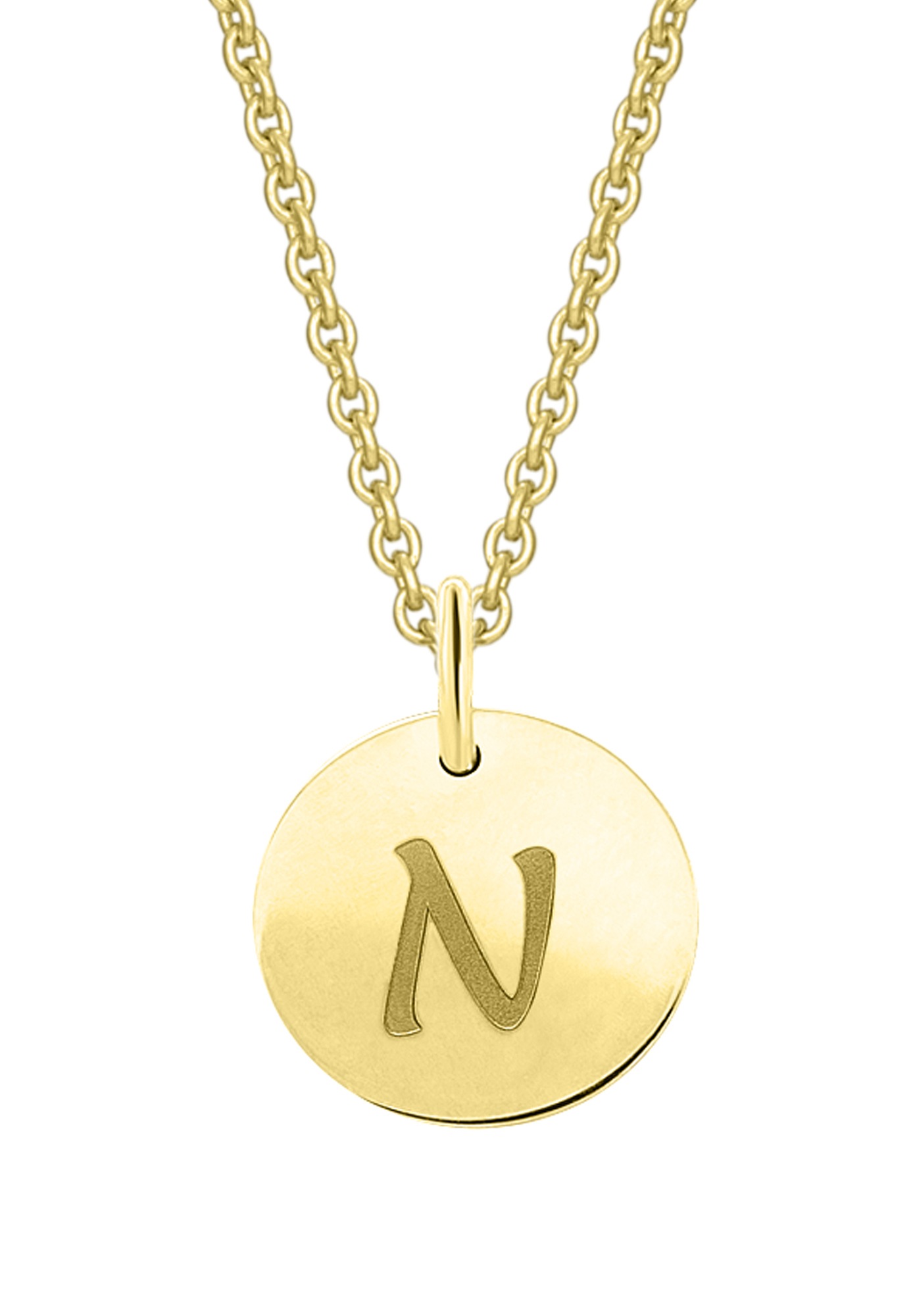 ONE ELEMENT Kette und Anhänger Set »Schmuckset - Set mit Halskette Buchstabe N Buchstaben Anhänger aus 333 Gelbgold Ø 11,0 mm«