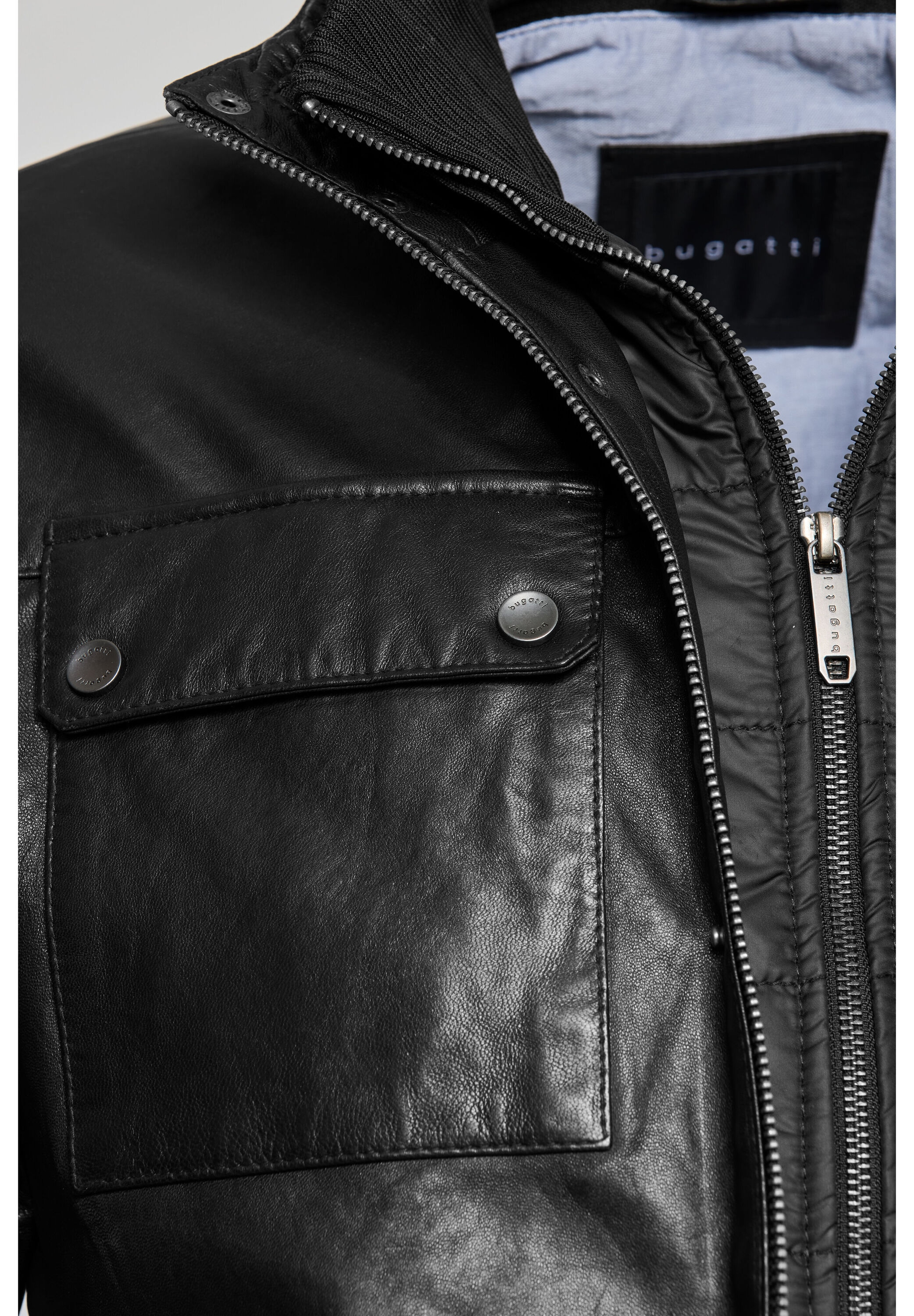 bugatti Lederjacke »BUBRANDO« ohne Kapuze Mit seitlichen Eingrifftaschen