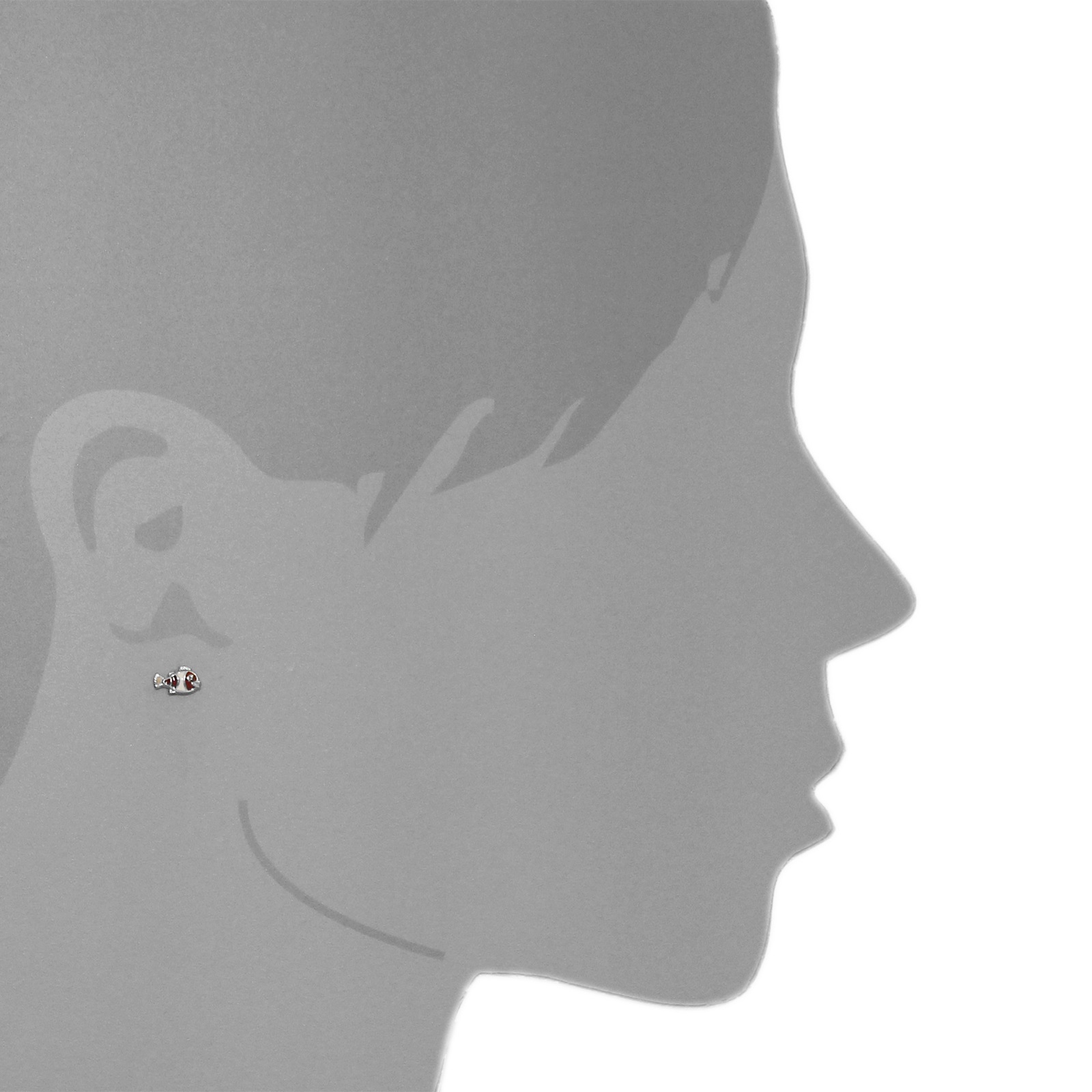 OSTSEE-SCHMUCK Paar Ohrstecker »- kleiner Fisch - Silber 925/000 - ,«