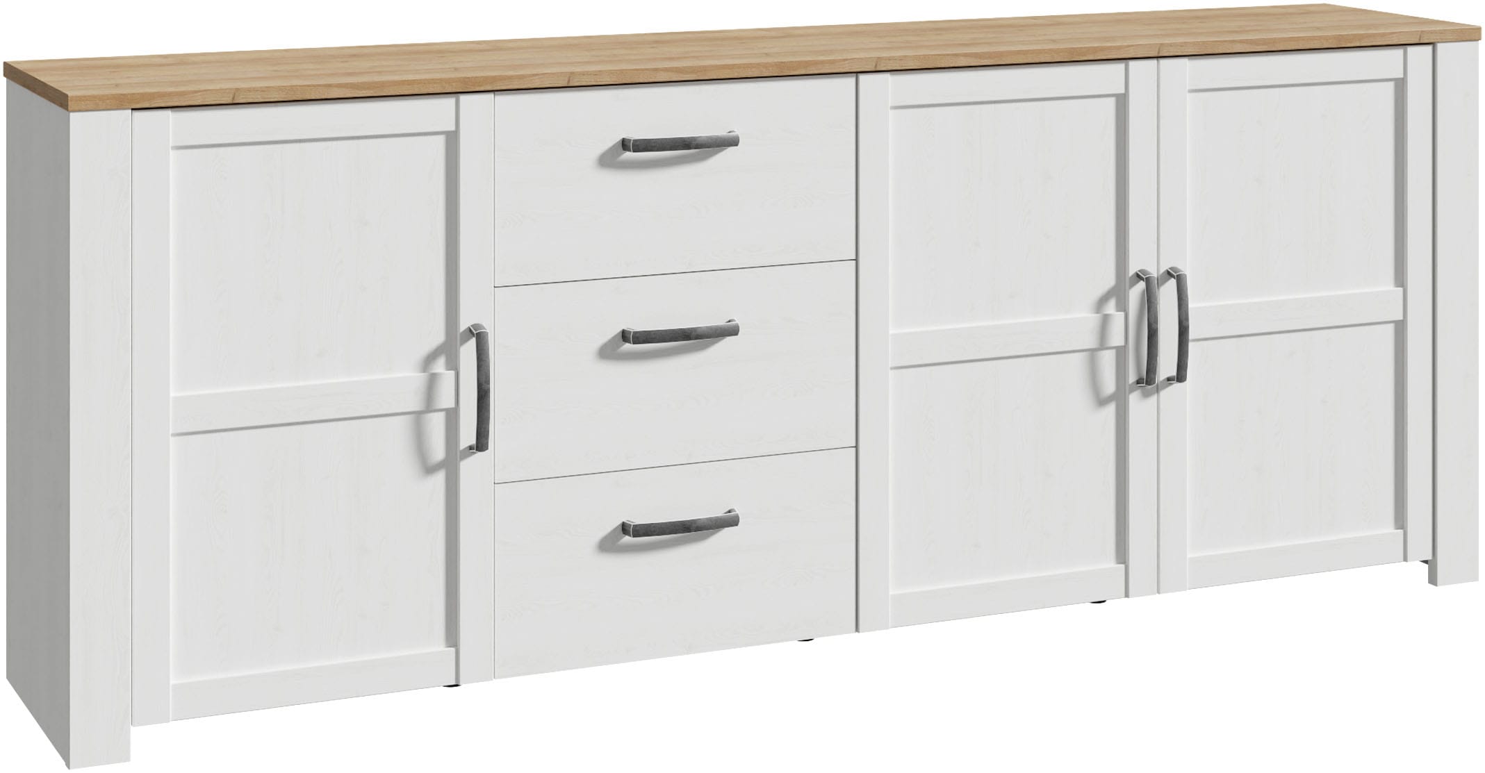 FORTE Sideboard »Bohol, großes Sideboard,Breite 2,20 mtr. Soft-Close, Stauraum« B/H/T 220,8/87/42cm, 3 Türen, 3 SK